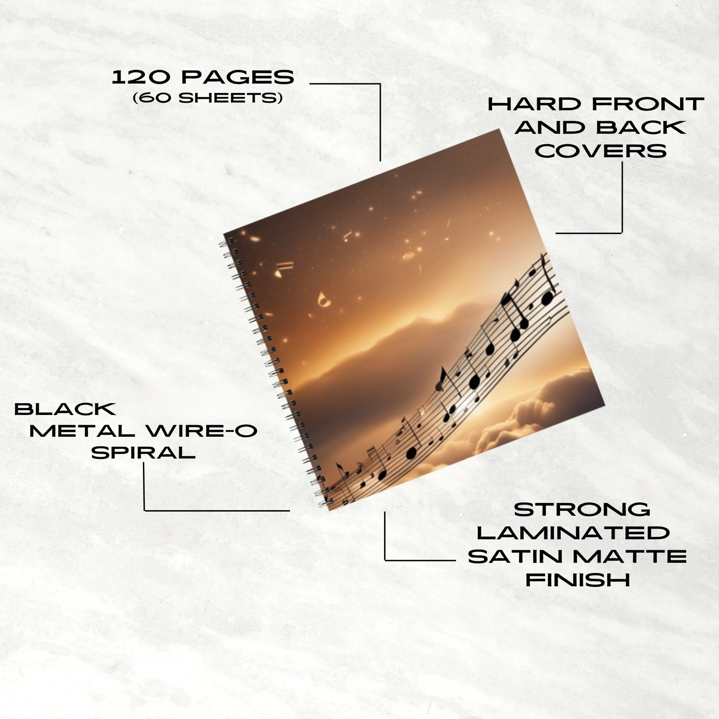 Melody of Love 8.5"x8.5" Hardcover Notebook