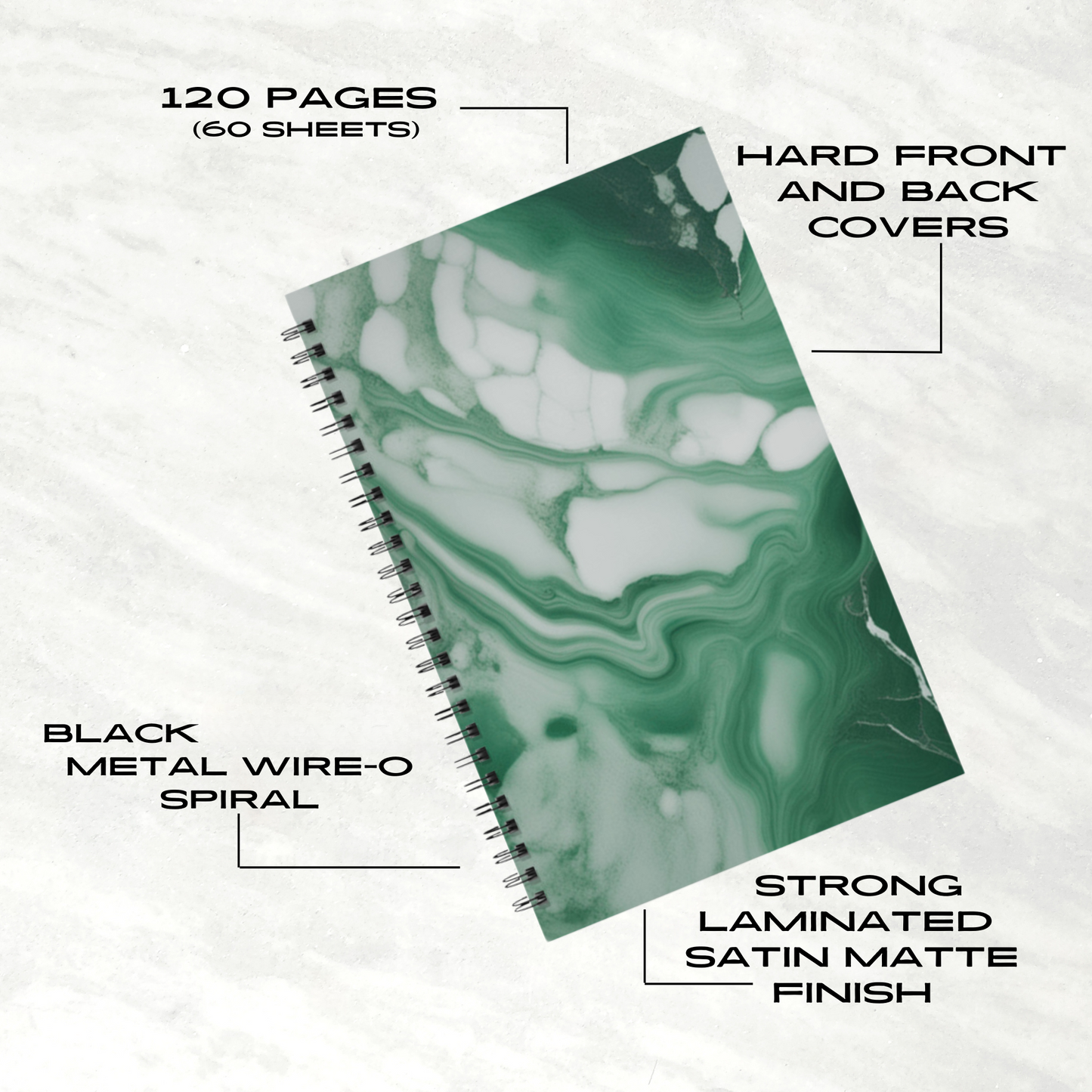 Emerald Essence 5.5”x8.5" Hardcover Notebook