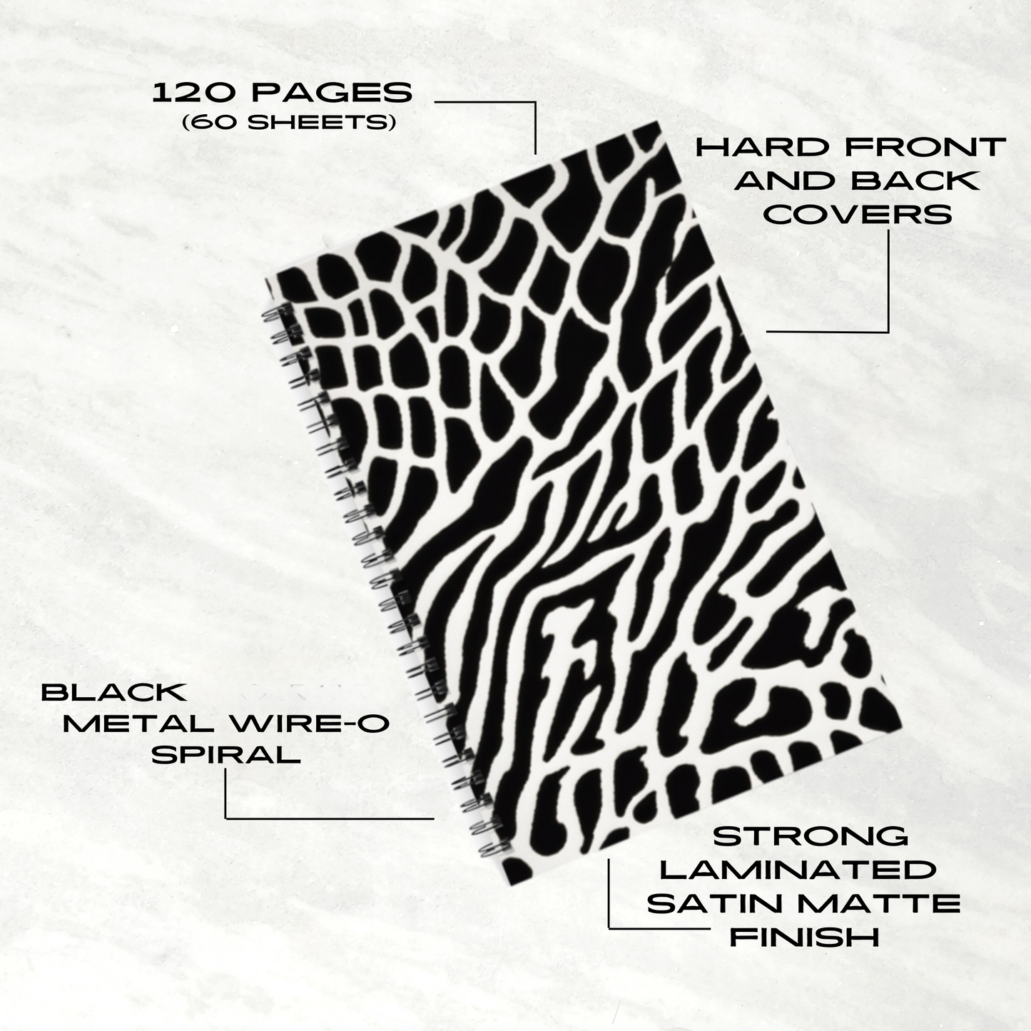 Monochrome Maze 5.5"x8.5" Hardcover Planner