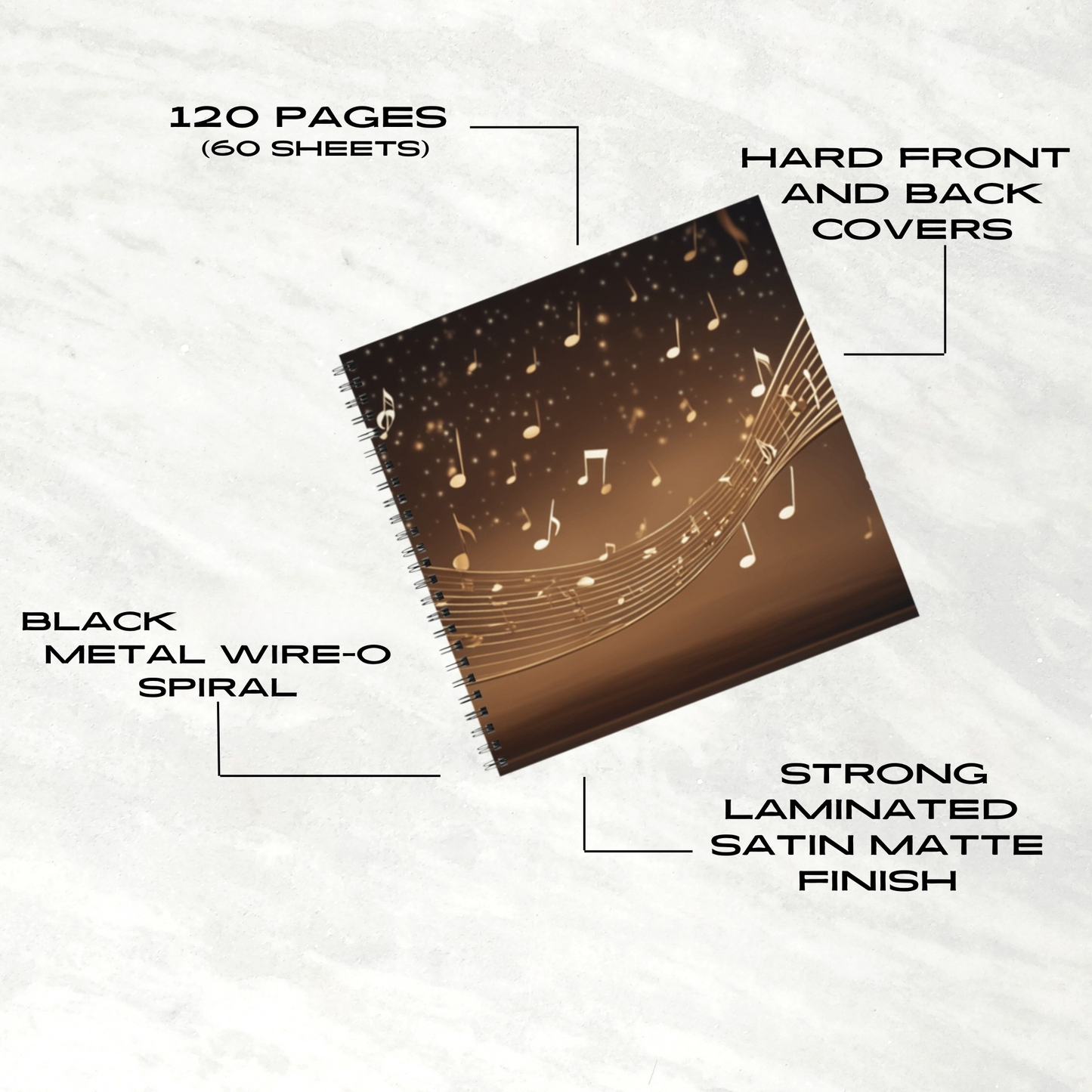 Musical Starlight 8.5"x8.5" Hardcover Notebook