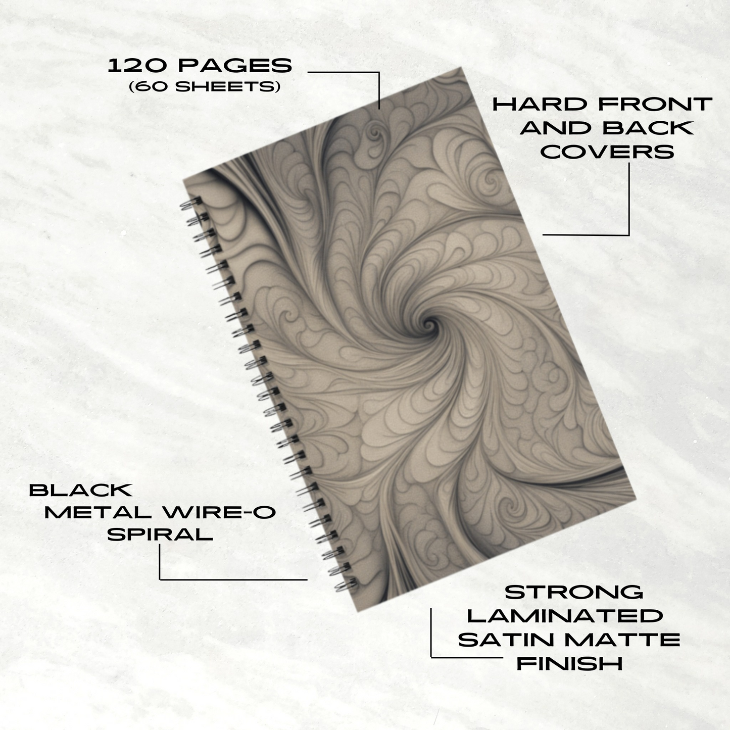 Mystic Whirl 5.5”x8.5" Hardcover Notebook