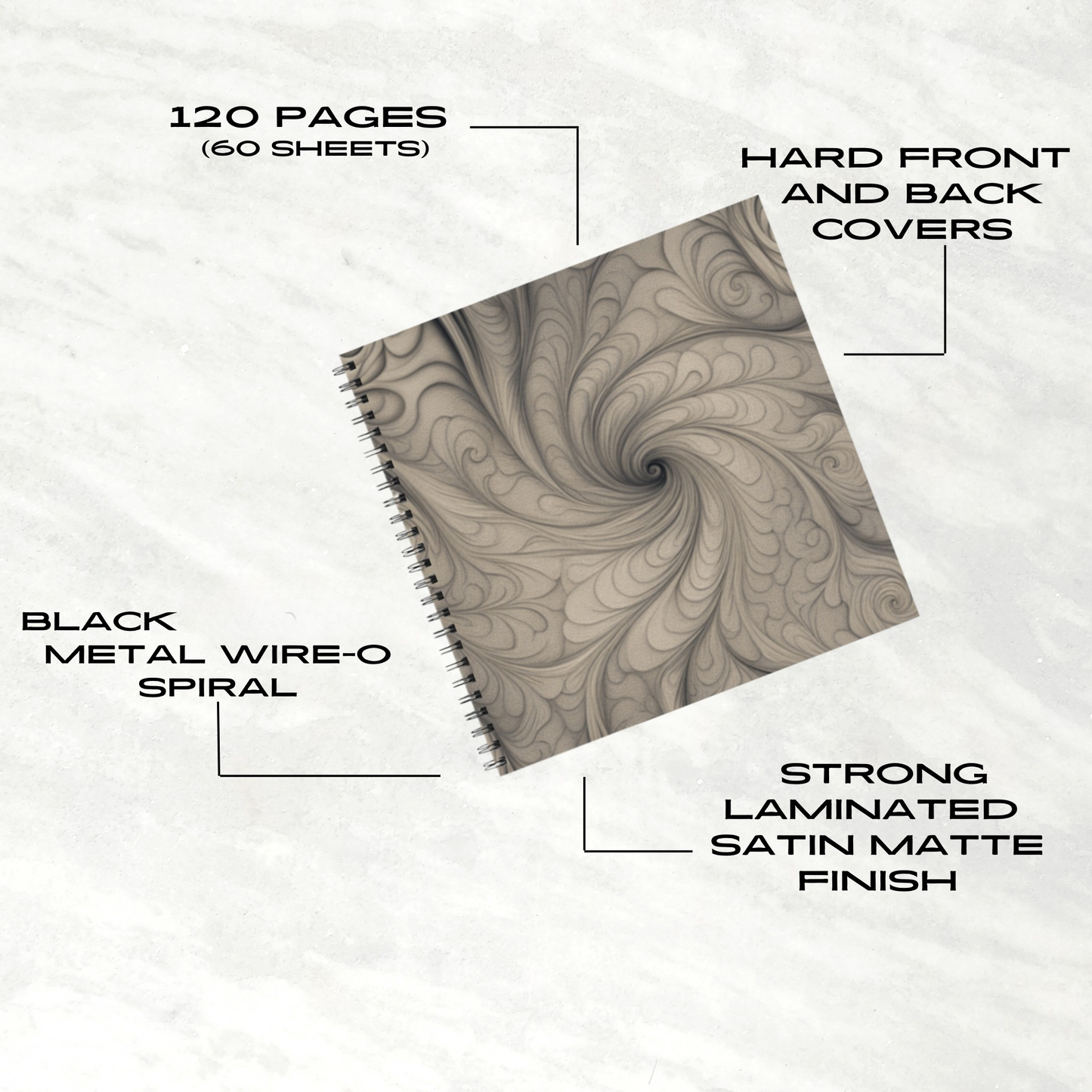 Mystic Whirl 8.5"x8.5" Hardcover Notebook