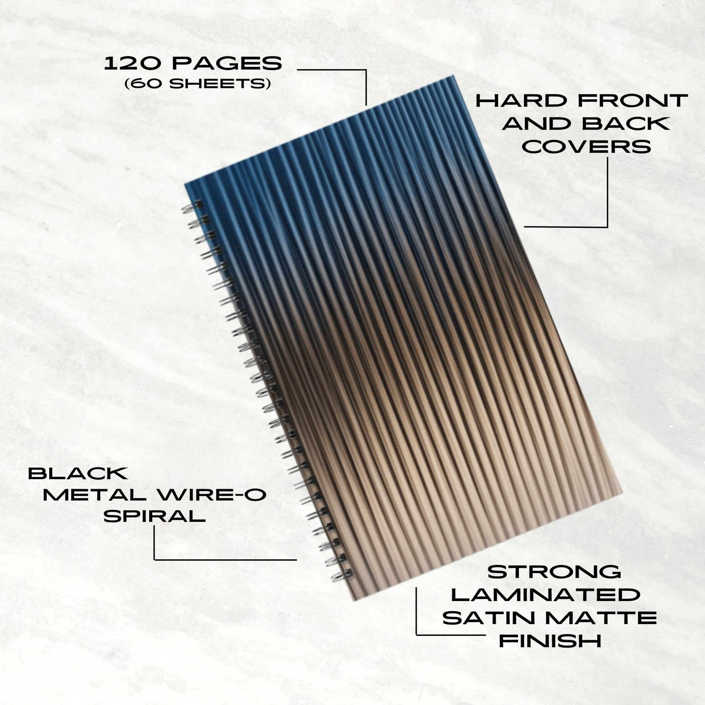 Ocean Bronze 5.5"x8.5" Hardcover Notebook
