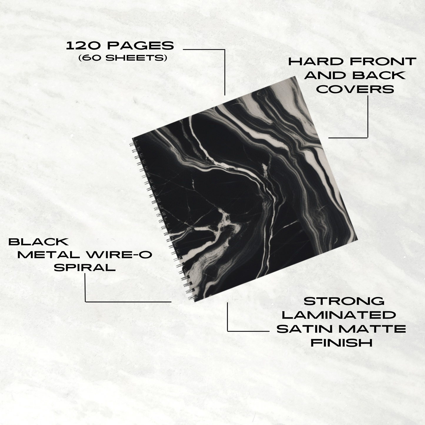 Onyx Flow 8.5"x8.5" Hardcover Notebook