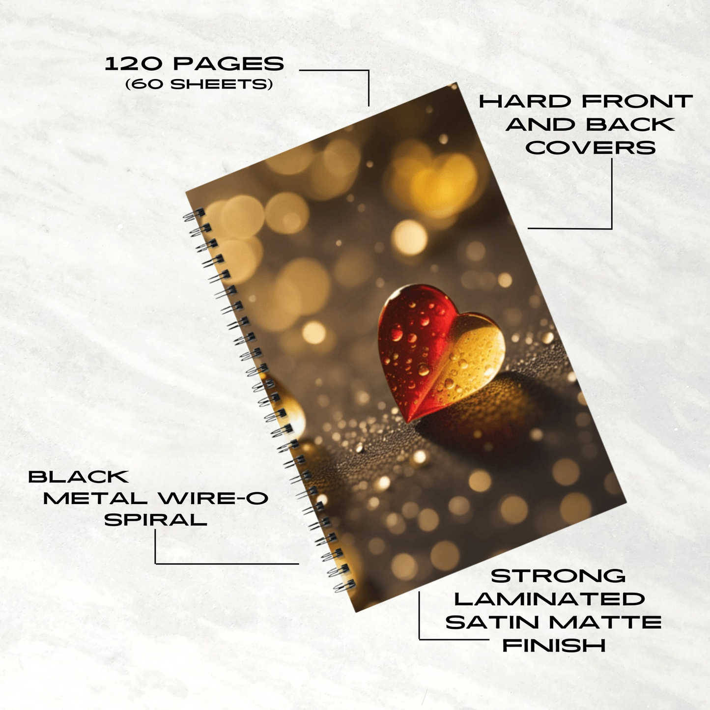 Radiant Heart Glow 5.5"x8.5" Hardcover Planner