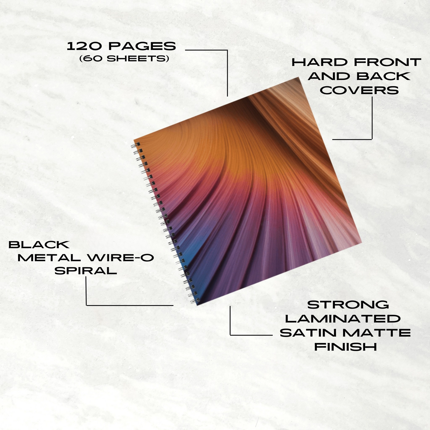 Radiant Swirl 8.5"x8.5" Hardcover Notebook