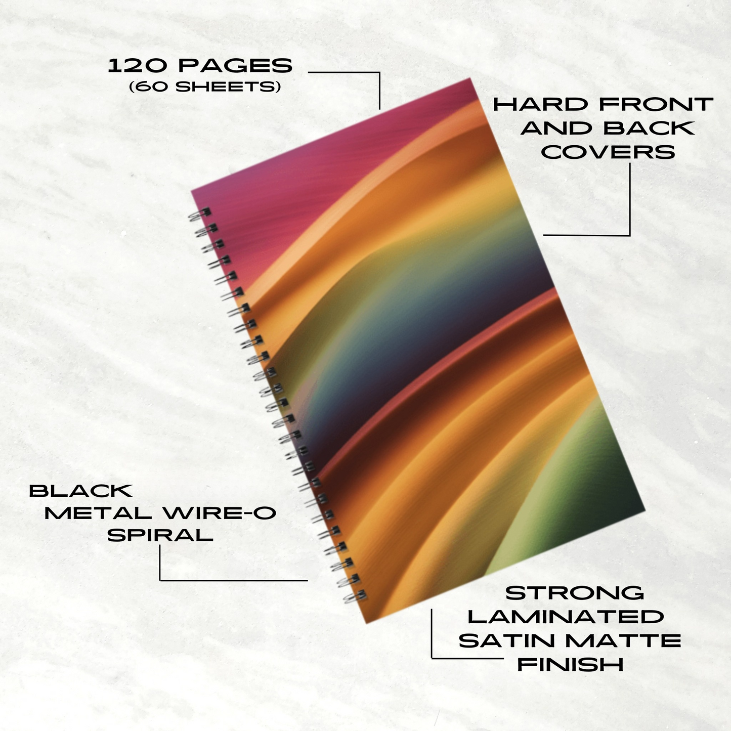 Rainbow Cascade 5.5"x8.5" Hardcover Notebook