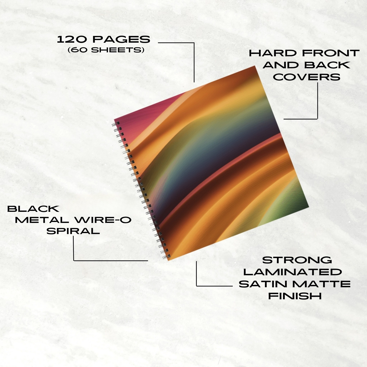 Rainbow Cascade 8.5"x8.5" Hardcover Notebook