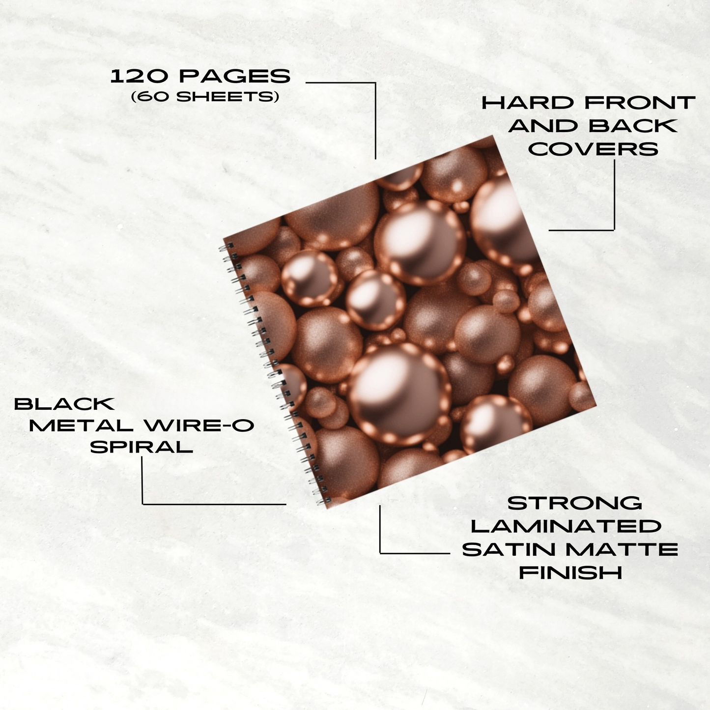 Rosy Gleam 8.5" x 8.5" Hardcover Notebook
