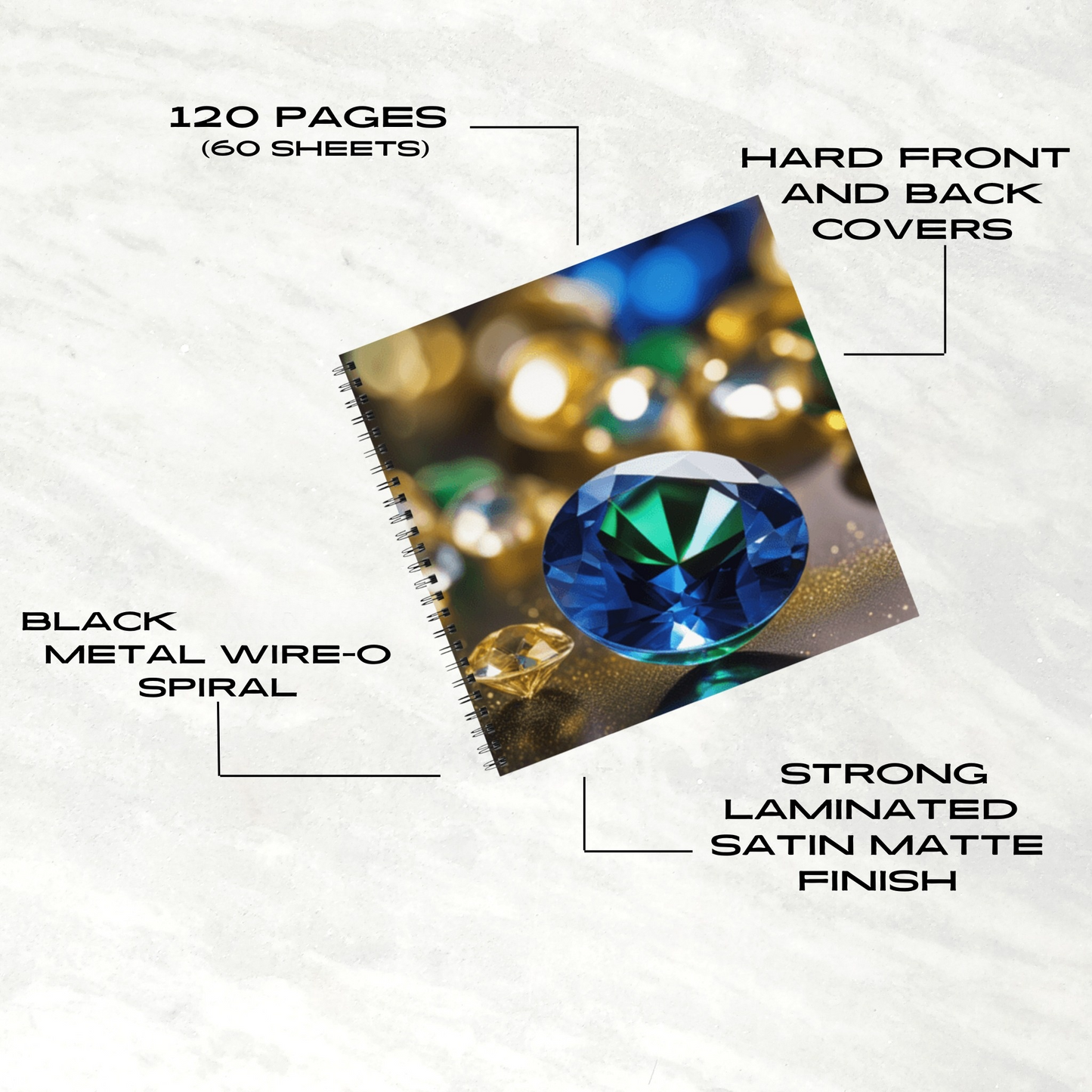 Sapphire Glow 8.5" x 8.5" Hardcover Notebook