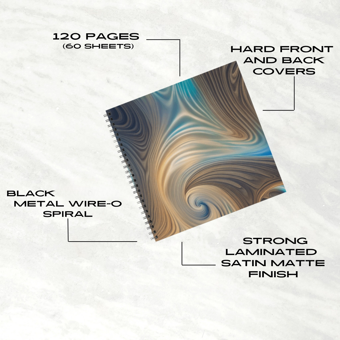 Serene Whirl 8.5"x8.5" Hardcover Notebook