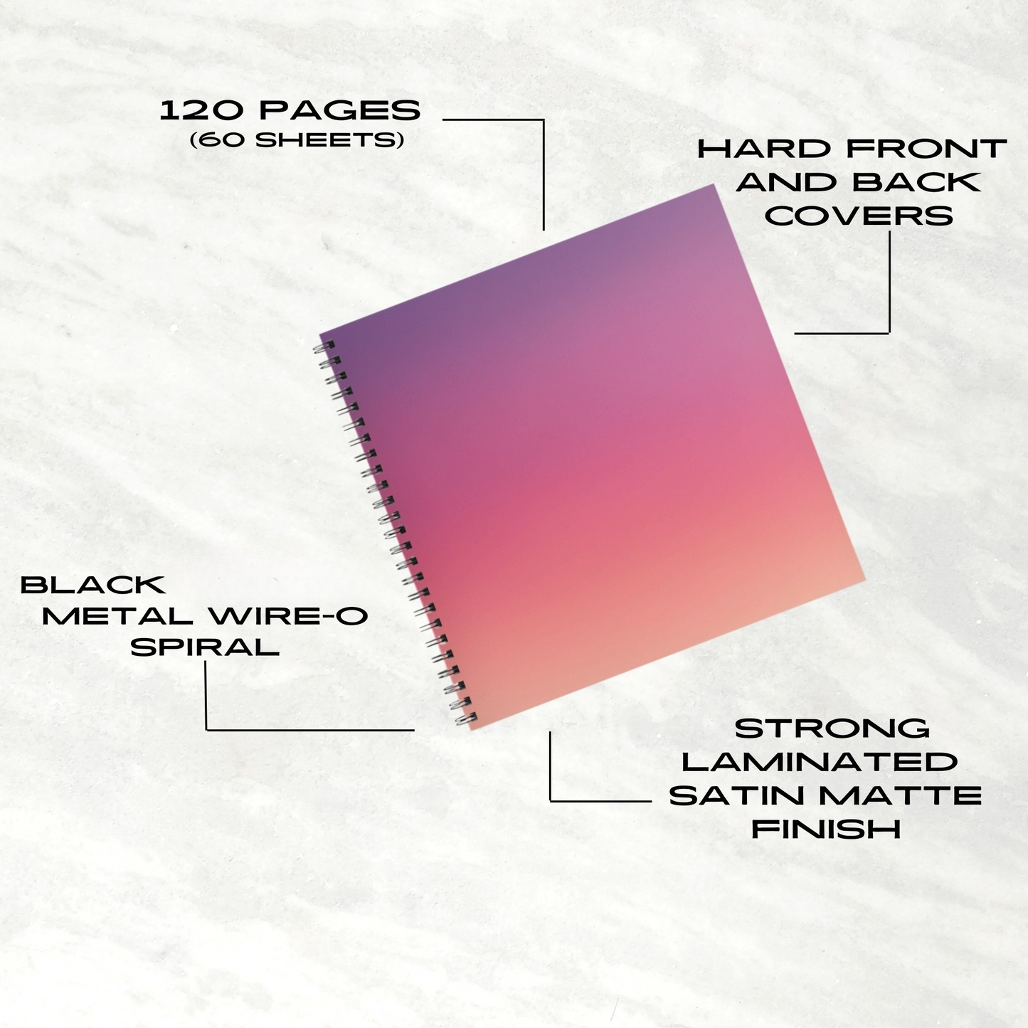 Sunset Haze 8.5"x8.5" Hardcover Notebook