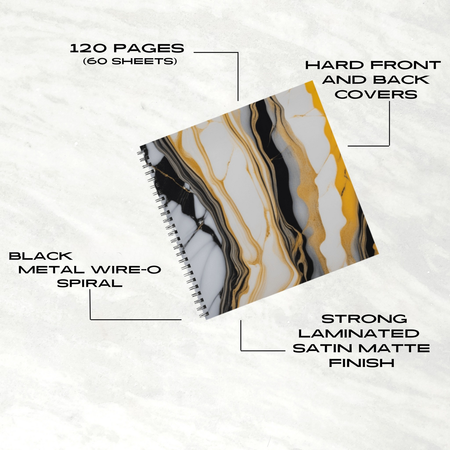 Sunset Marble 8.5"x8.5" Hardcover Notebook