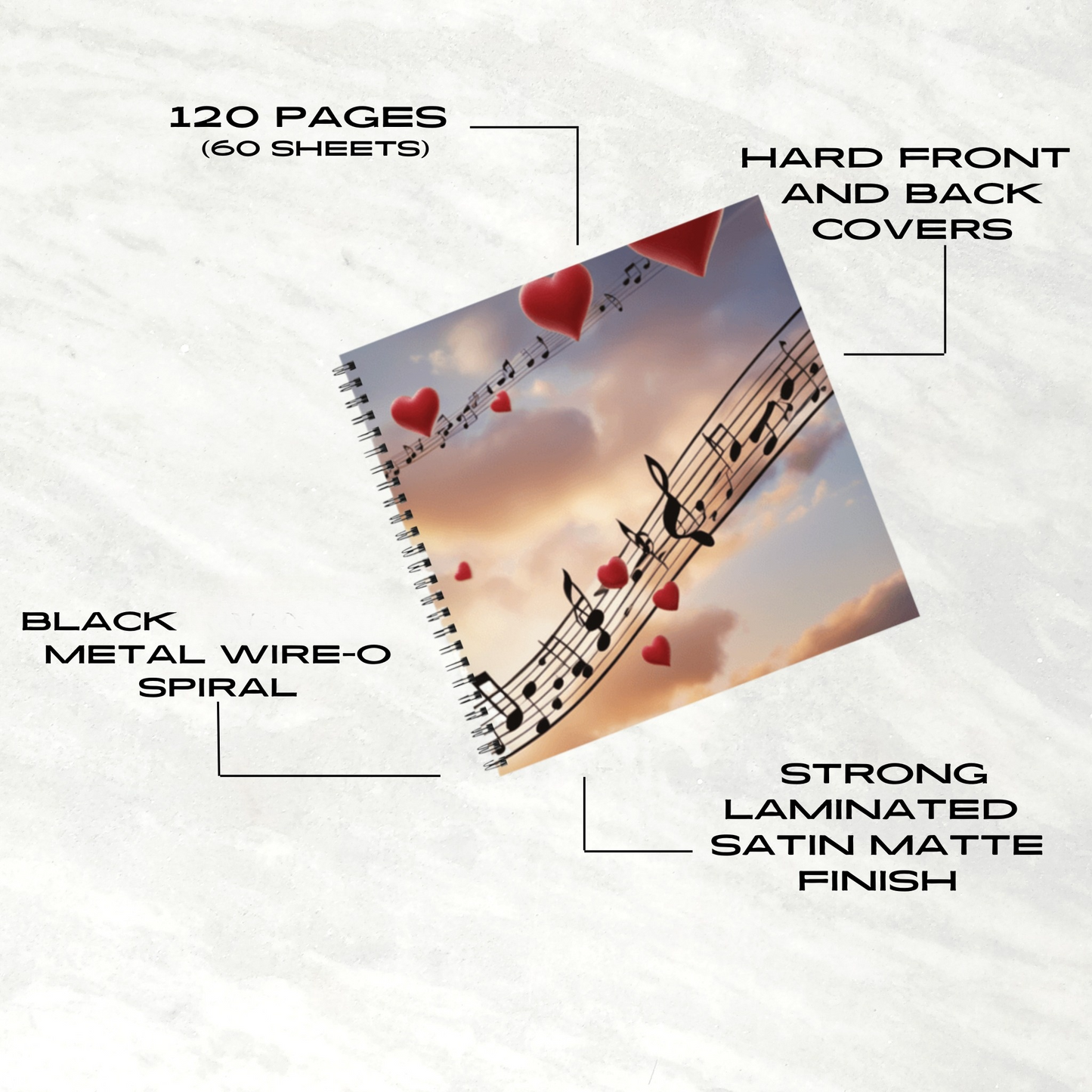Symphony in the Sky 8.5"x8.5" Hardcover Notebook