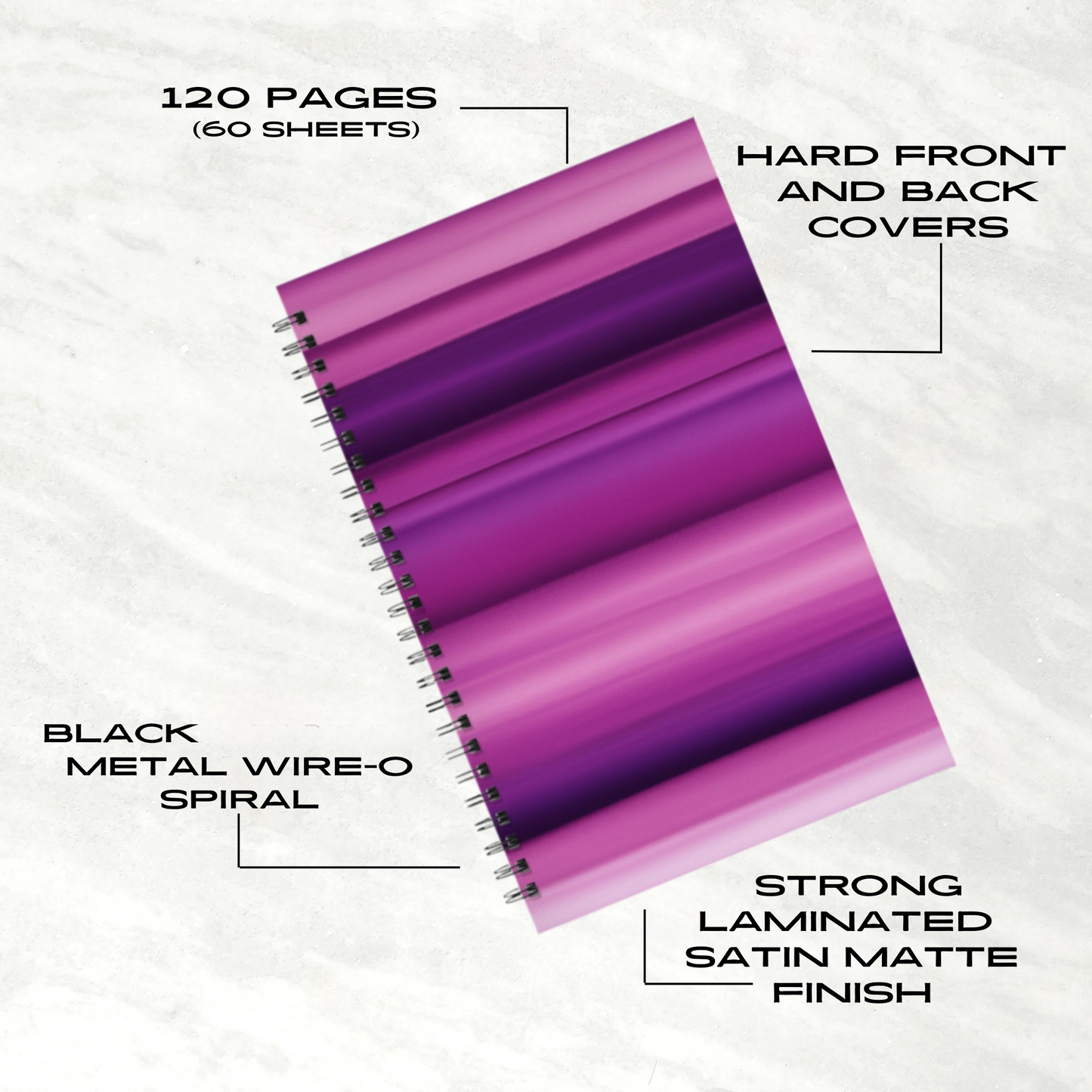 Violet Waves 5.5"x8.5" Hardcover Planner
