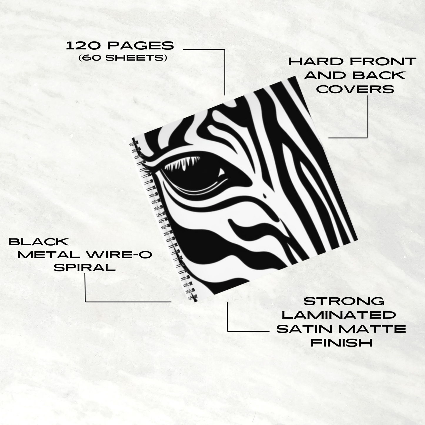 Wild Elegance 8.5”x8.5” Hardcover Notebook