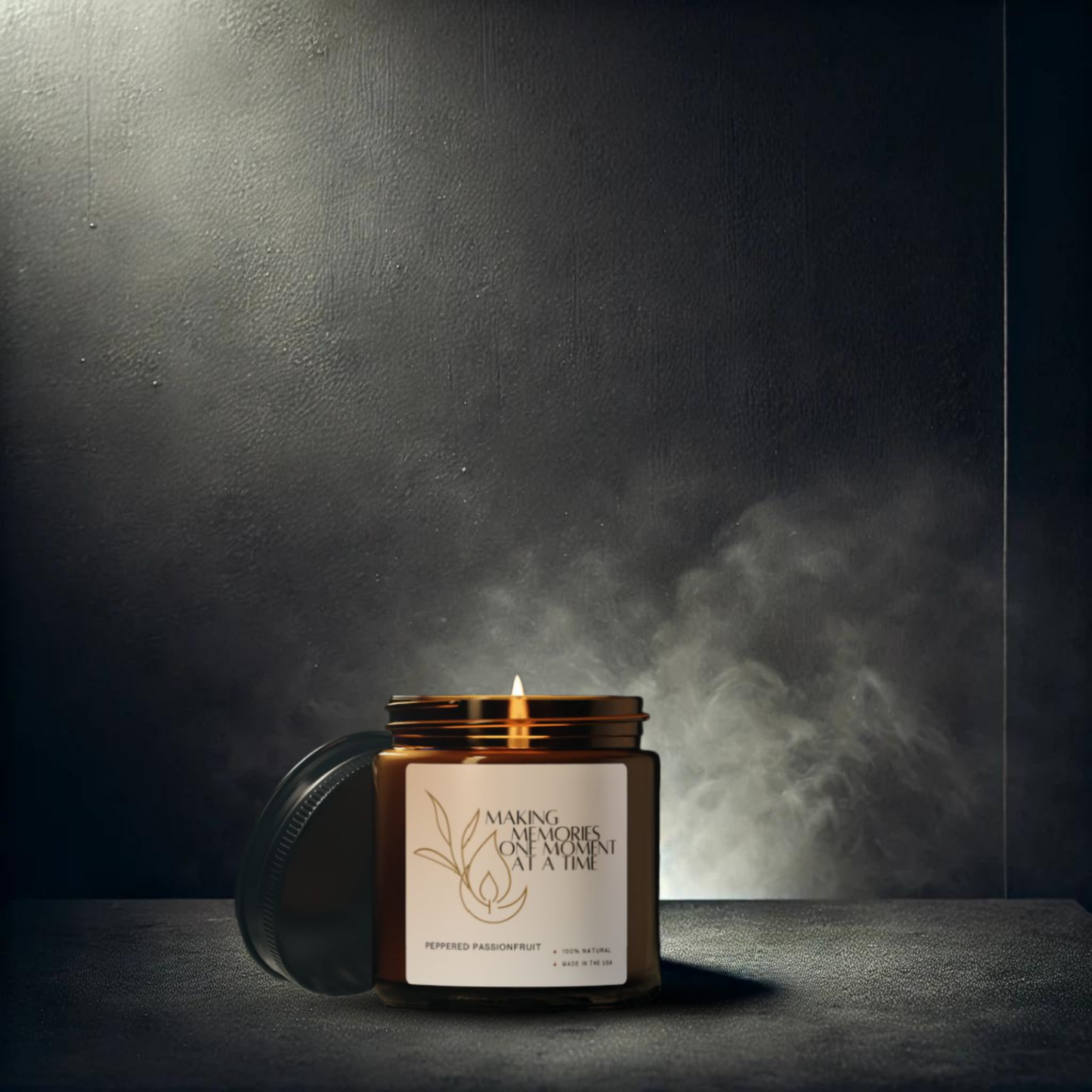 4oz Peppered Passionfruit Amber Candle – Moments & Memories