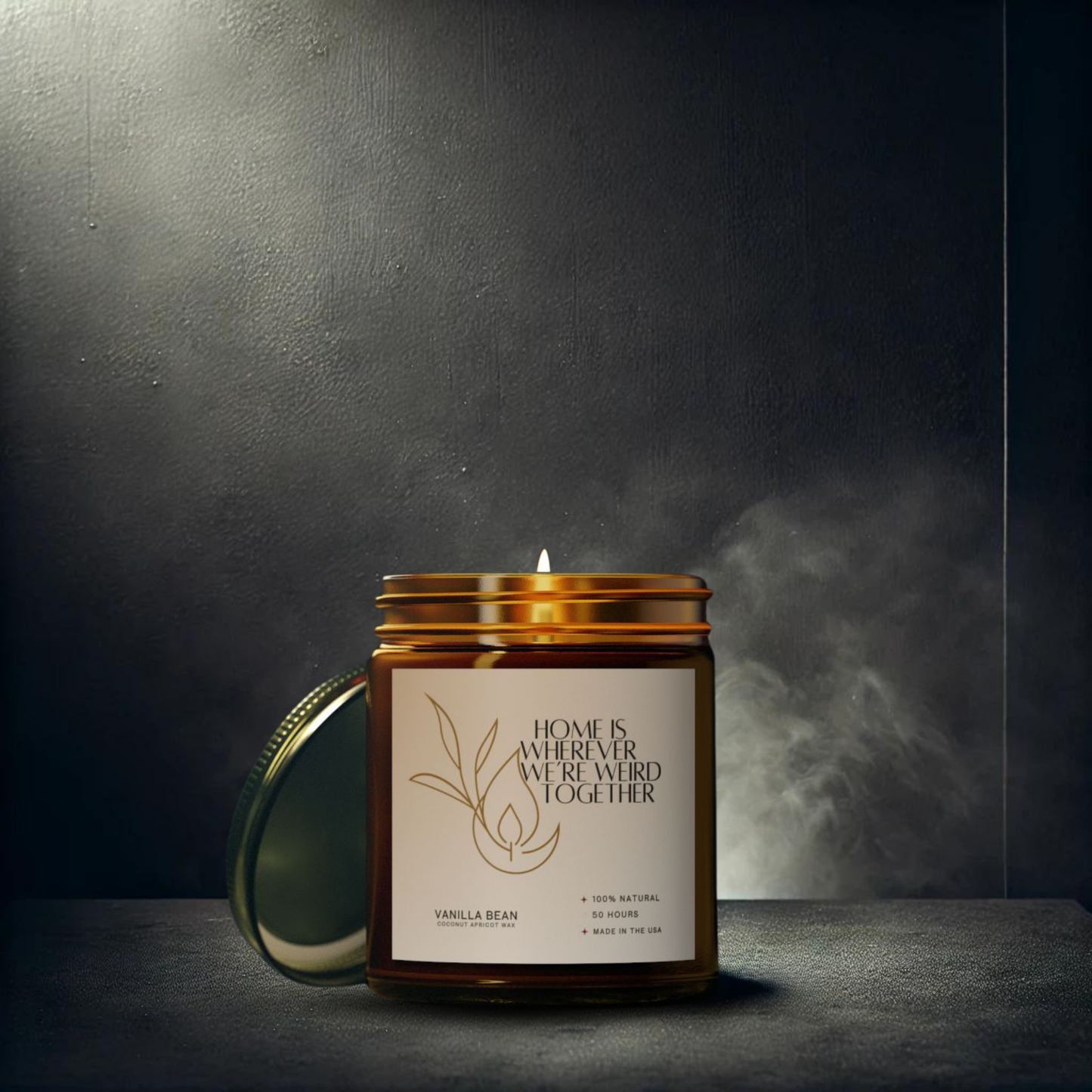 9oz Vanilla Bean Amber Candle – Home & Weird Together