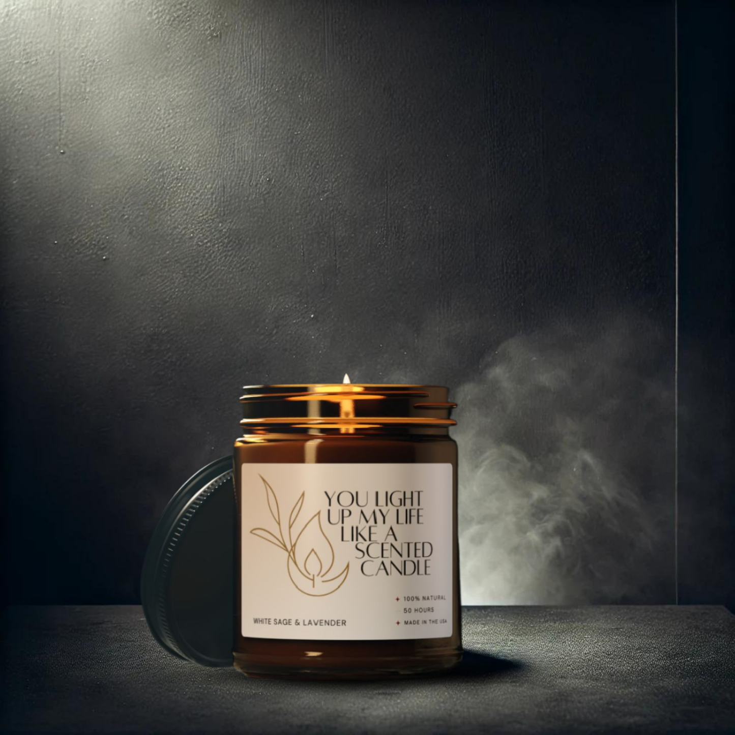 9oz White Sage + Lavender Amber Candle – You Light Up My Life