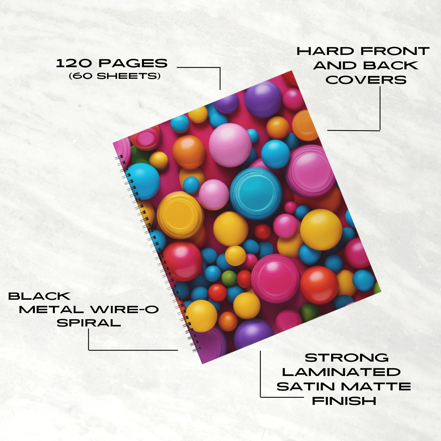 Bubble Pop 8.5"x11" Hardcover Notebook