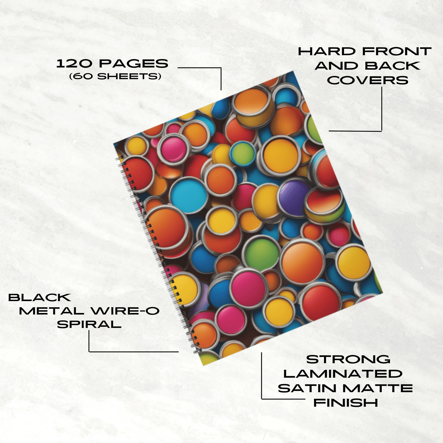 Candy Dots 8.5"x11" Hardcover Notebook