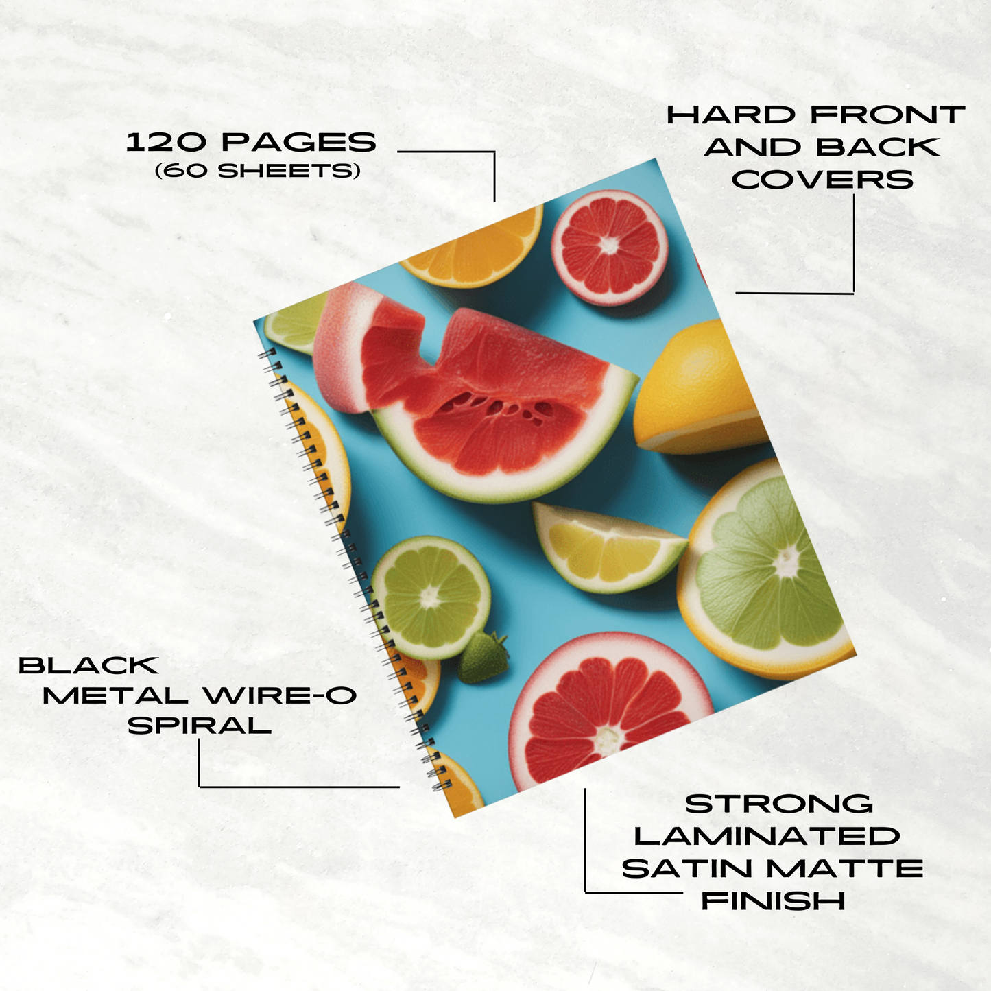 Citrus Splash 8.5"x11" Hardcover Notebook