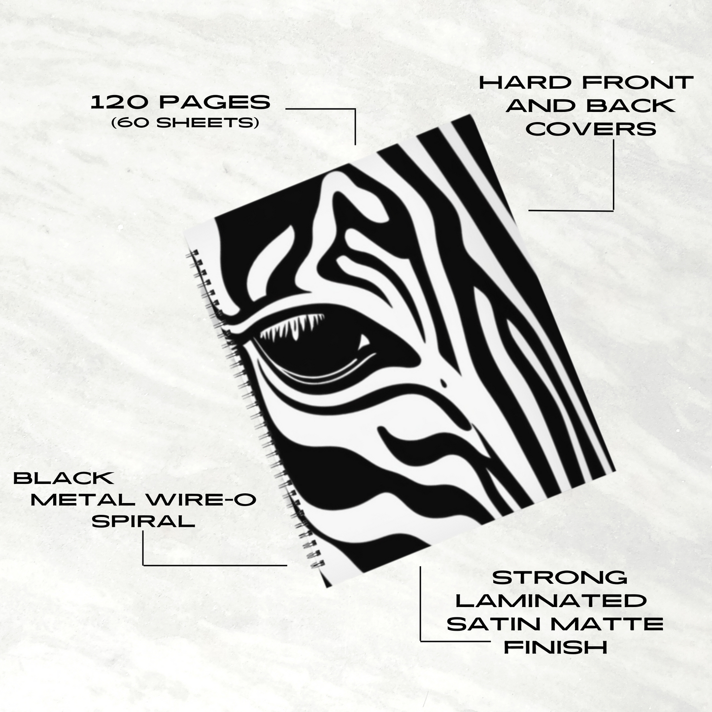 Wild Elegance 8.5”x11” Hardcover Notebook