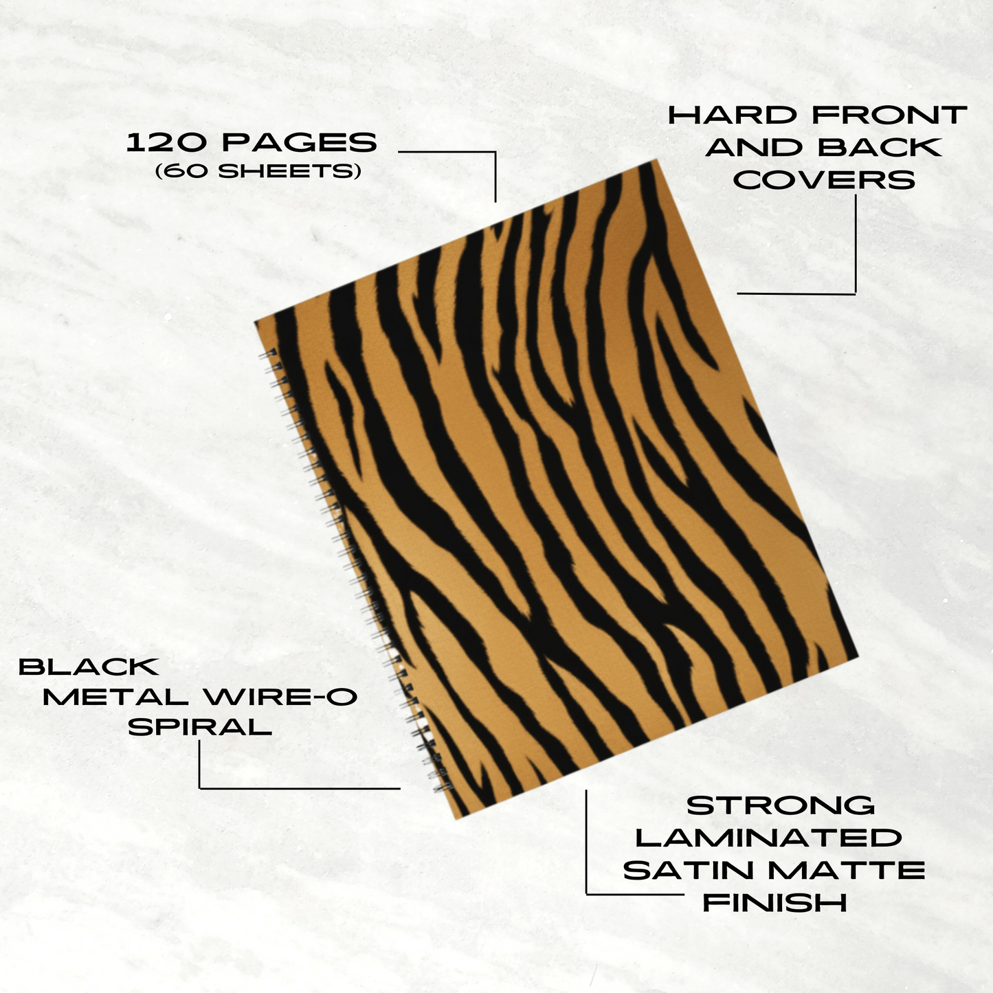 Golden Safari 8.5”x11” Hardcover Notebook