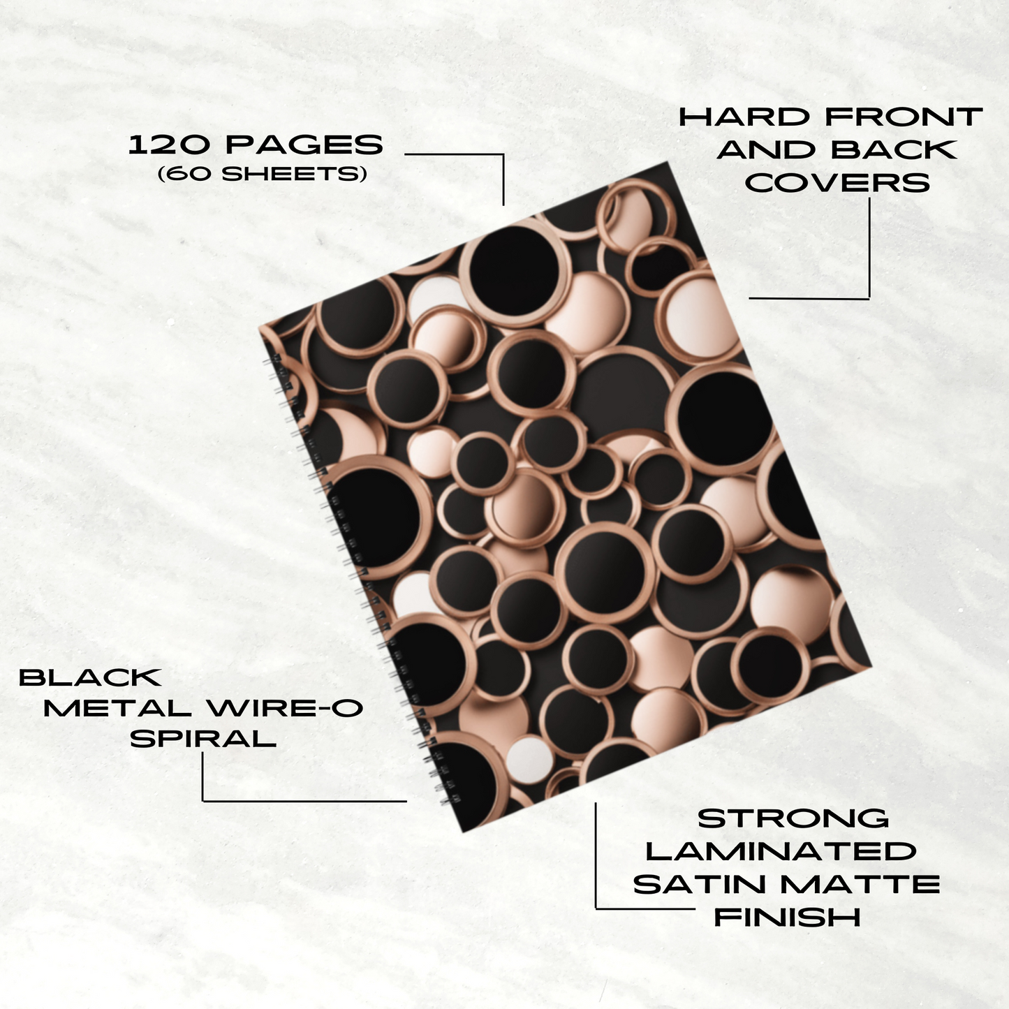 Copper Chic 8.5"x11" Hardcover Notebook