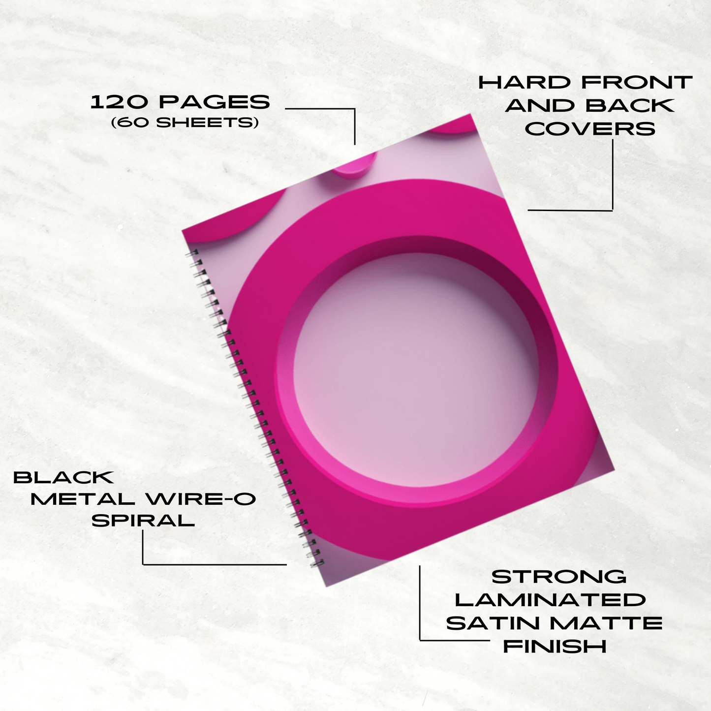 Fuchsia Fusion 8.5"x11" Hardcover Notebook