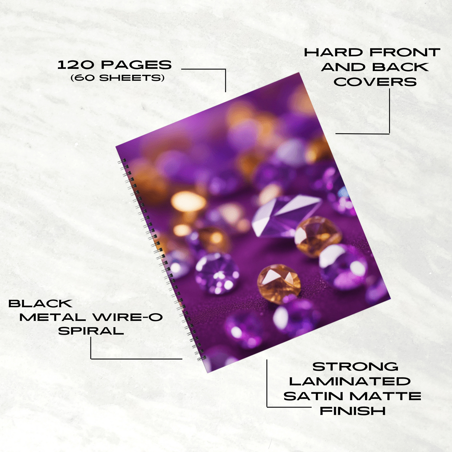 Amethyst Radiance 8.5"x11" Hardcover Notebook
