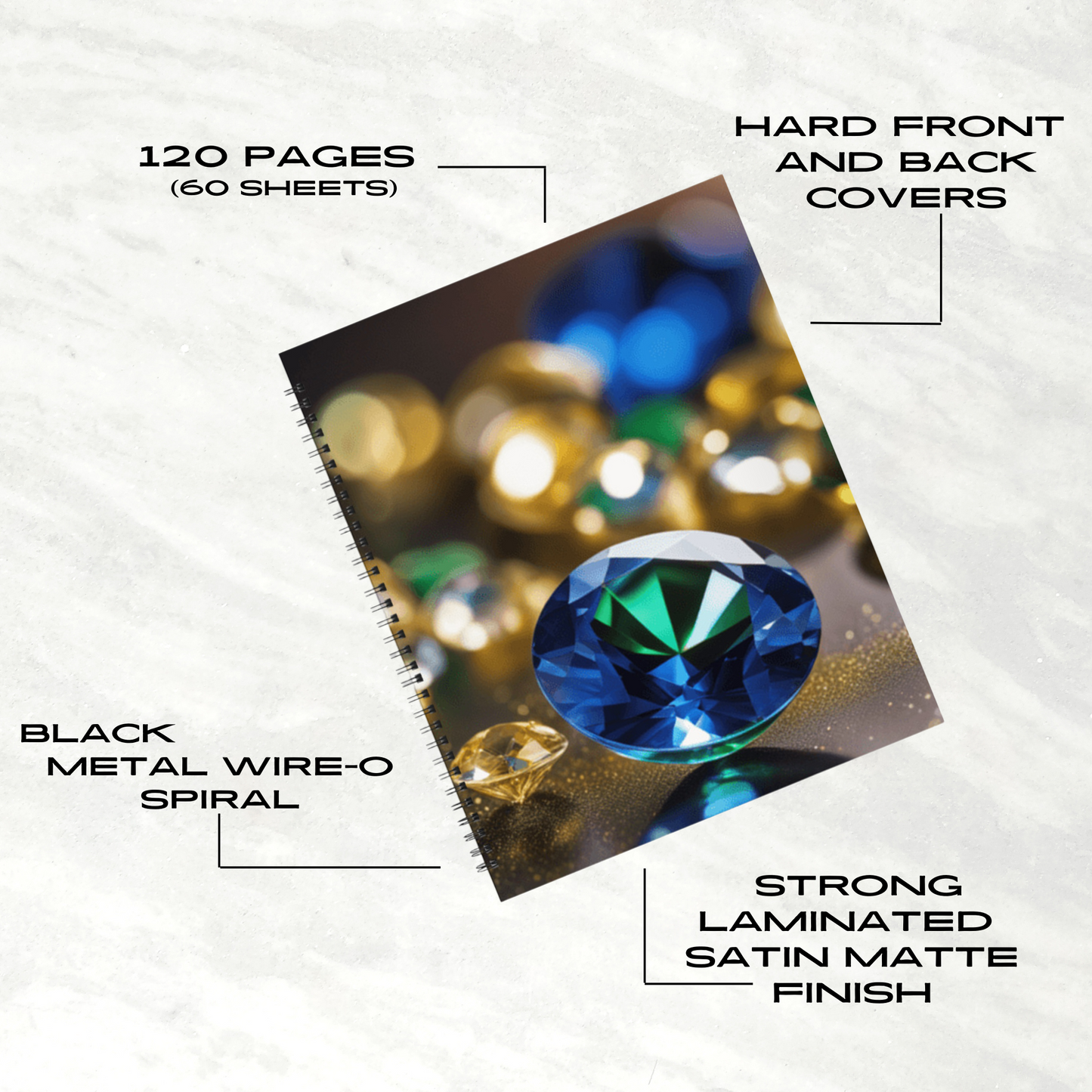 Sapphire Glow 8.5"x11" Hardcover Notebook
