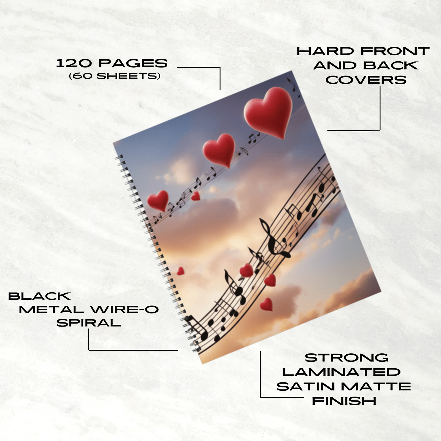 Symphony in the Sky 8.5"x11" Hardcover Notebook