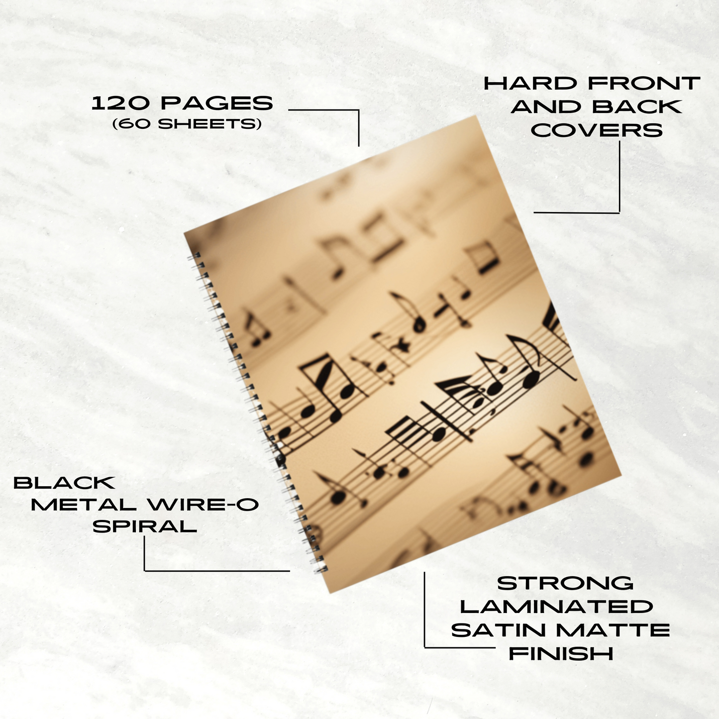 Symphony of Notes 8.5"x11" Hardcover Notebook