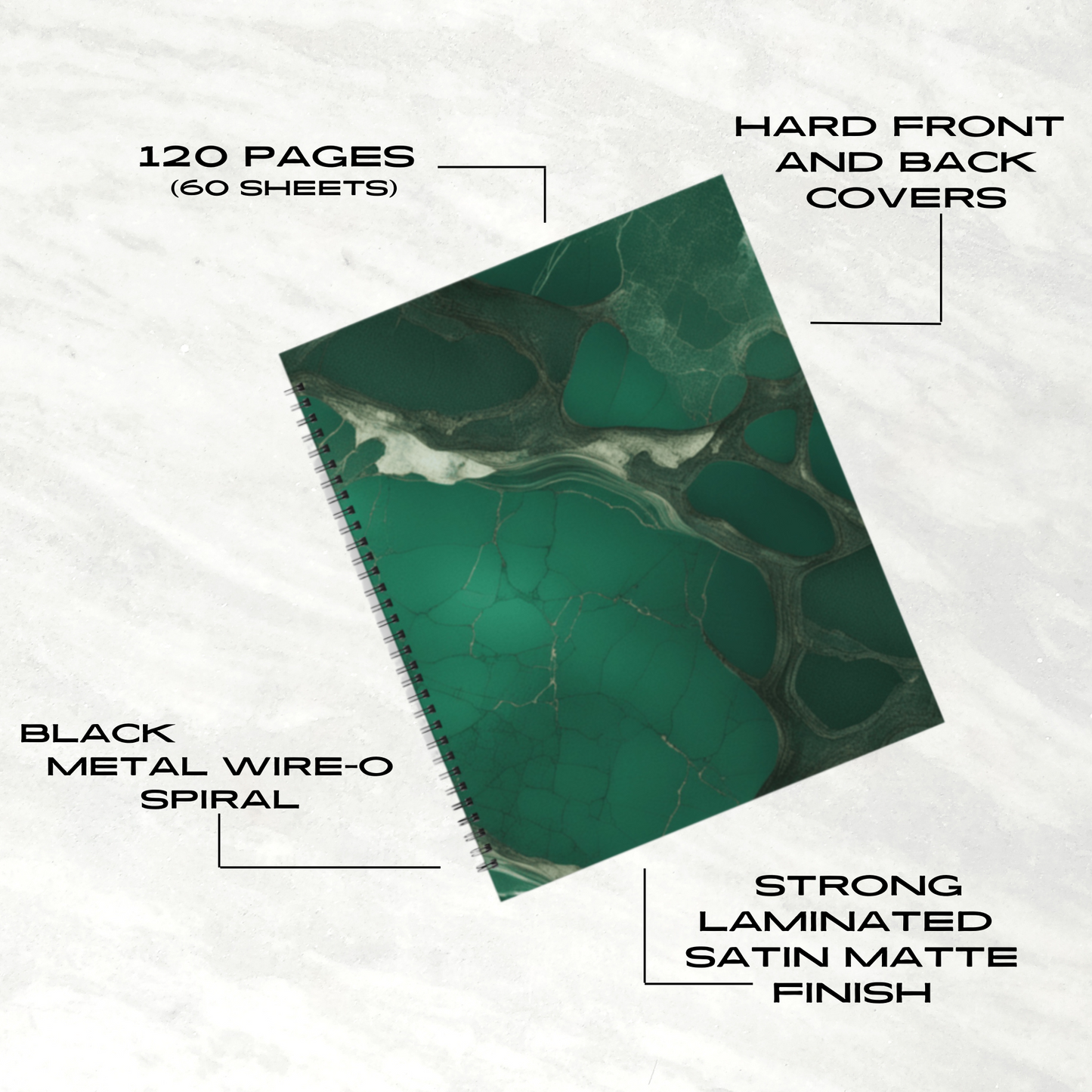Emerald Web 8.5"x11" Hardcover Notebook