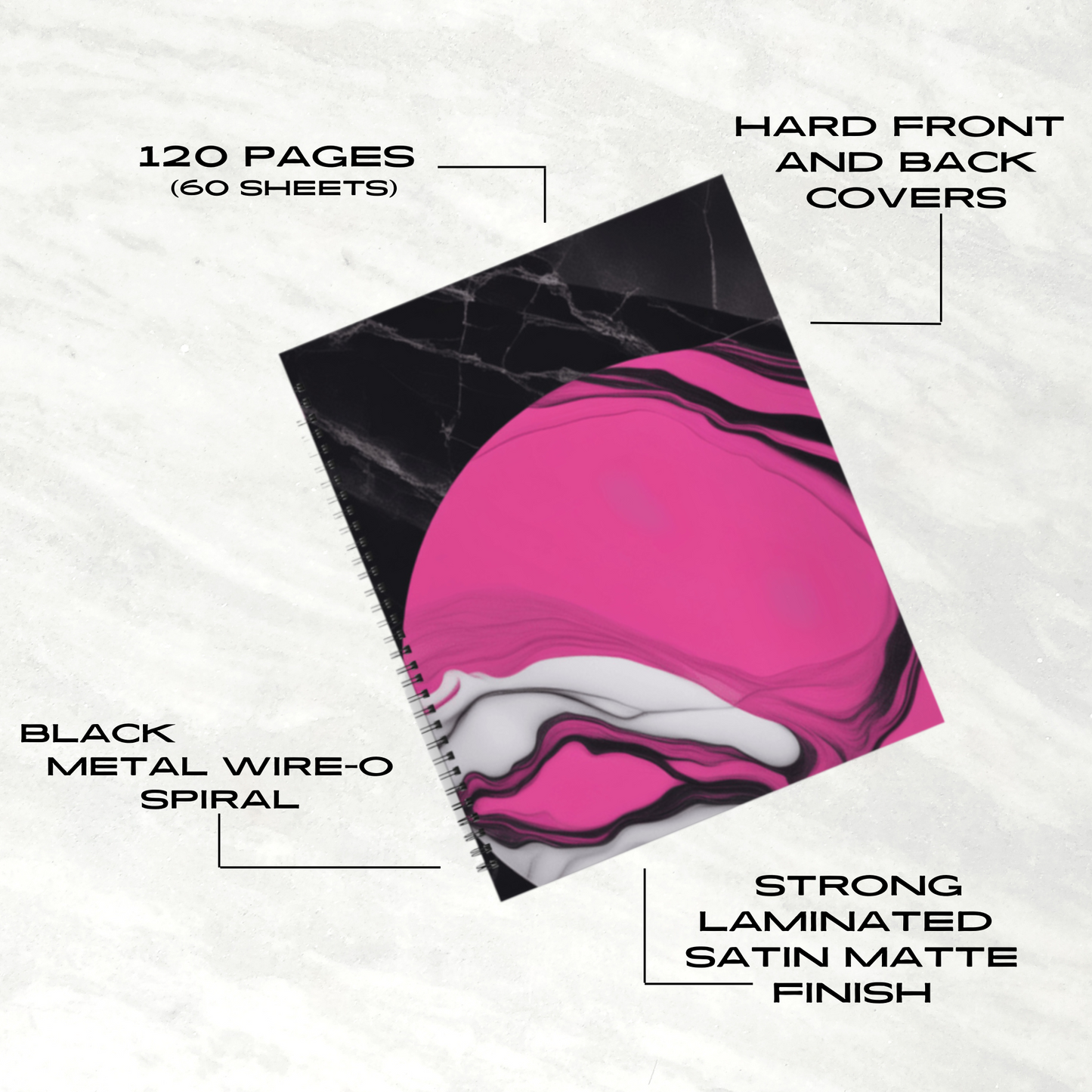 Marble Pop 8.5"x11" Hardcover Notebook