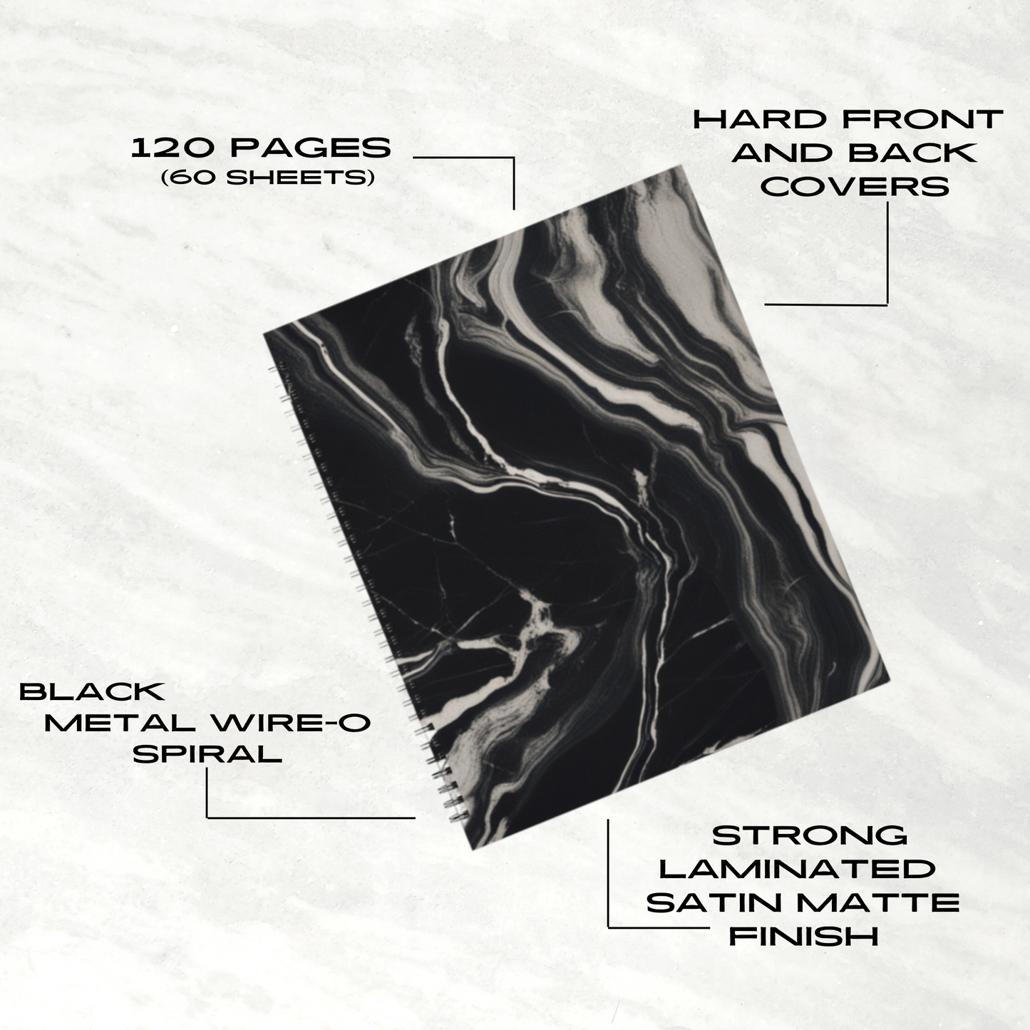 Onyx Flow 8.5"x11" Hardcover Notebook