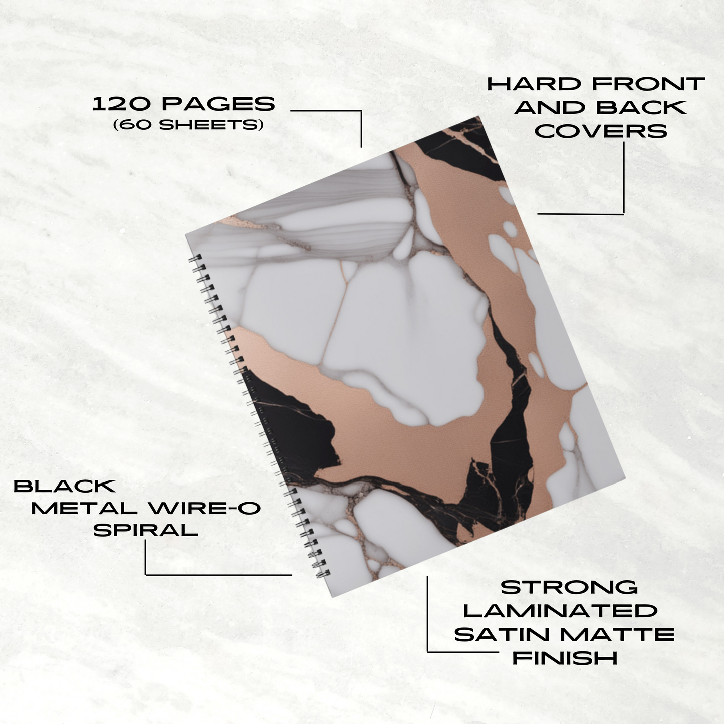 Rose Gold Luxe 8.5"x11" Hardcover Planner