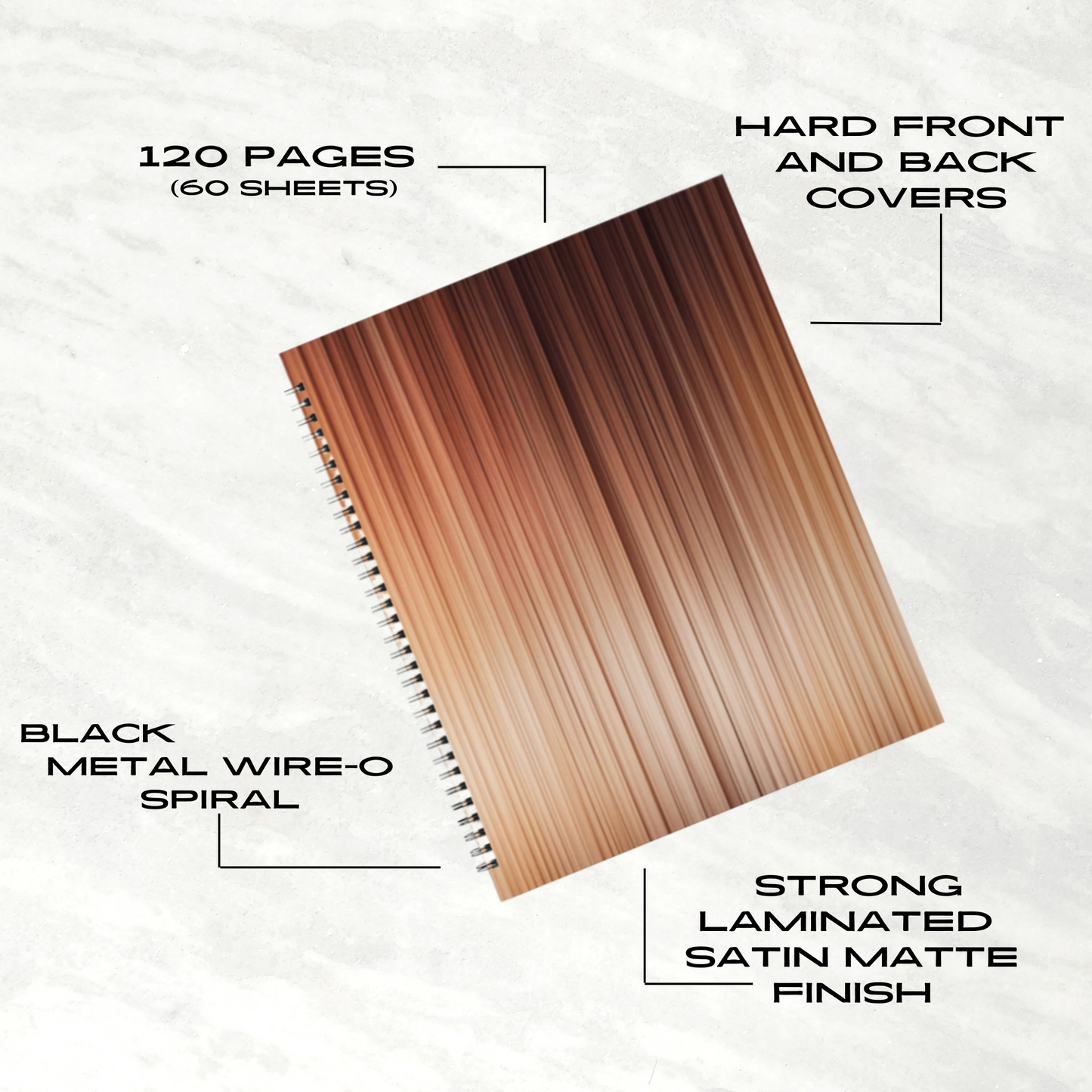 Amber Stream 8.5"x11" Hardcover Notebook