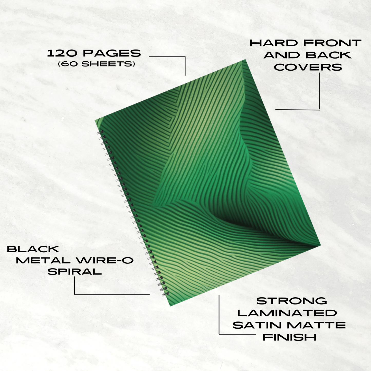 Emerald Gaze 8.5"x11" Hardcover Notebook