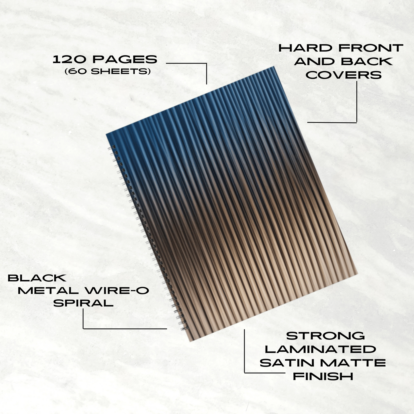 Ocean Bronze 8.5"x11" Hardcover Notebook