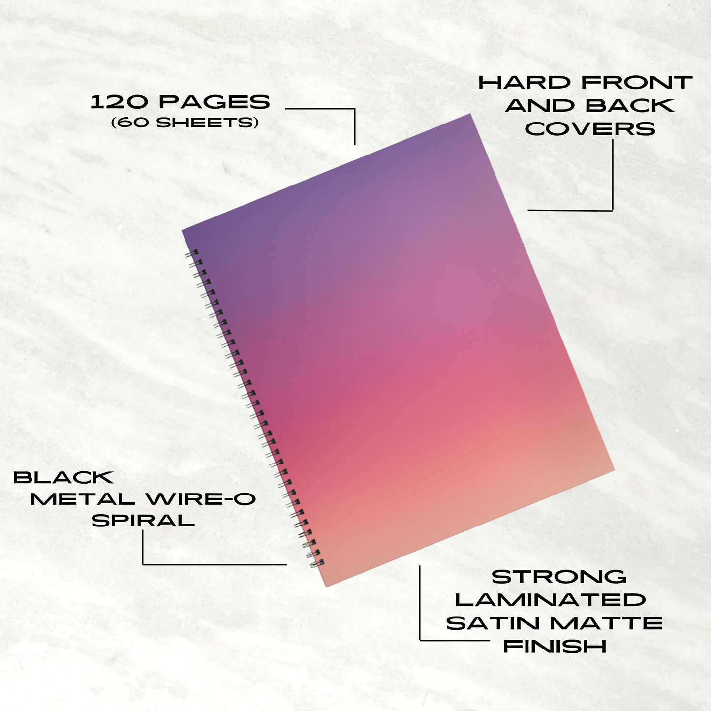 Sunset Haze 8.5"x11" Hardcover Notebook