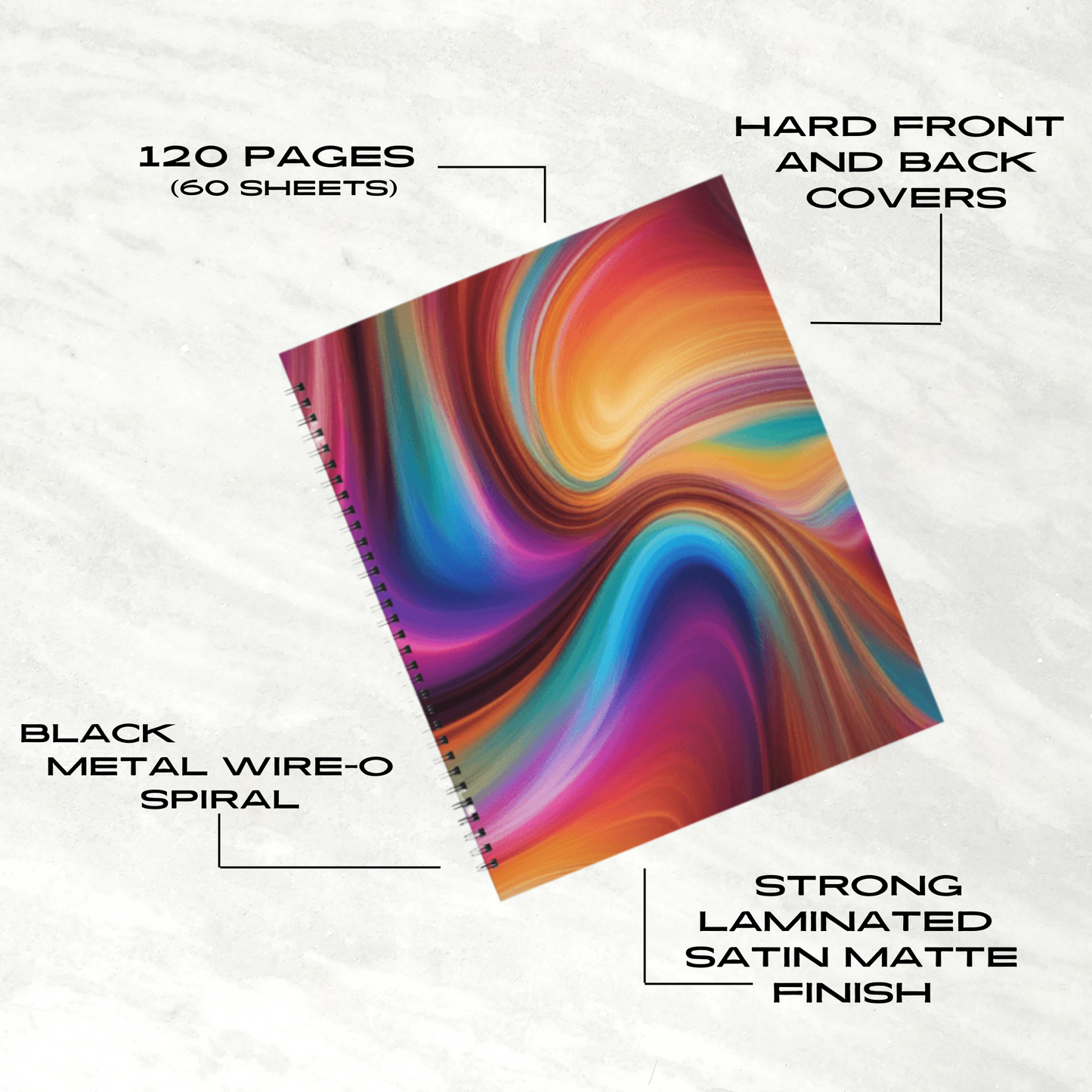 Color Surge 8.5"x11" Hardcover Notebook
