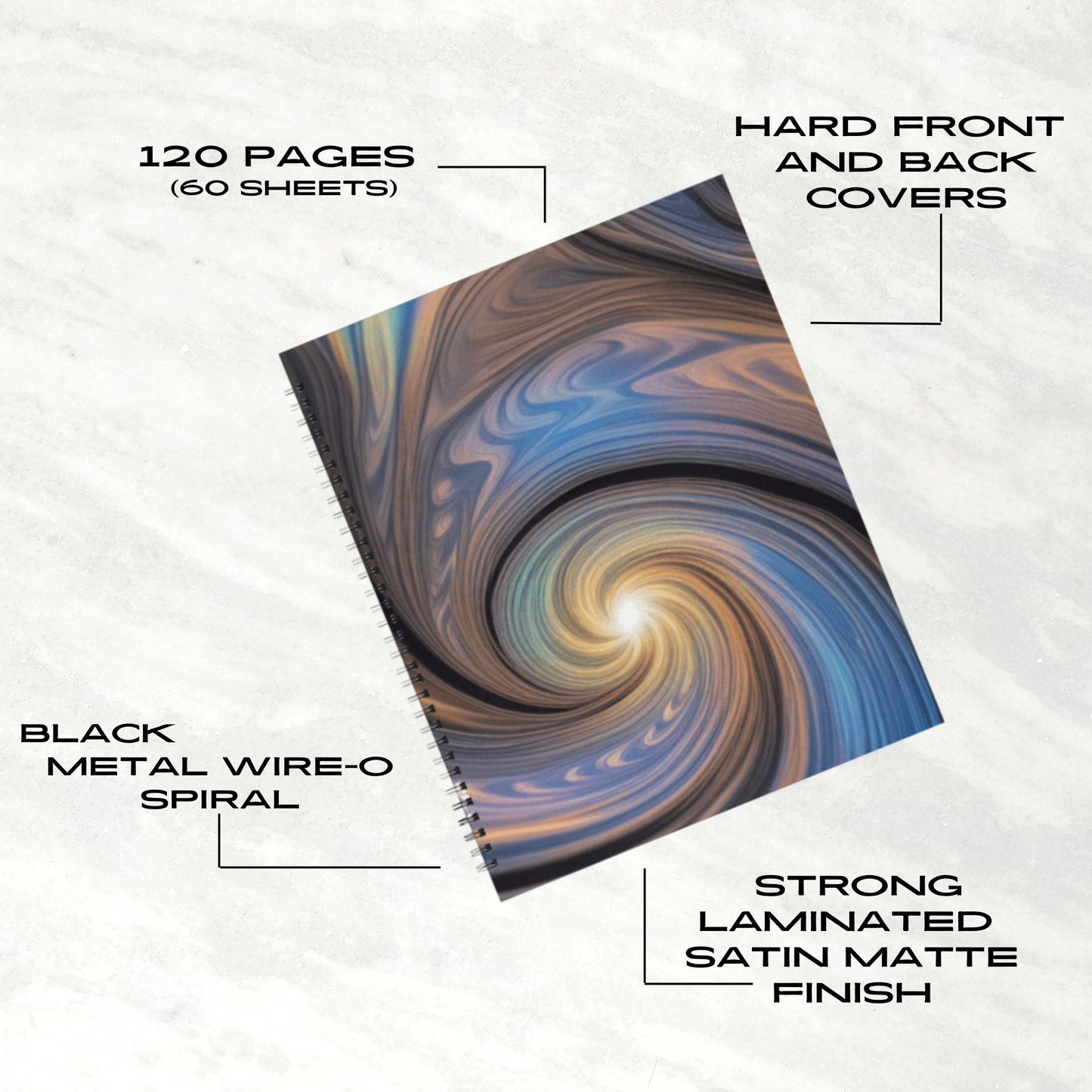 Galactic Glow 8.5"x11" Hardcover Notebook