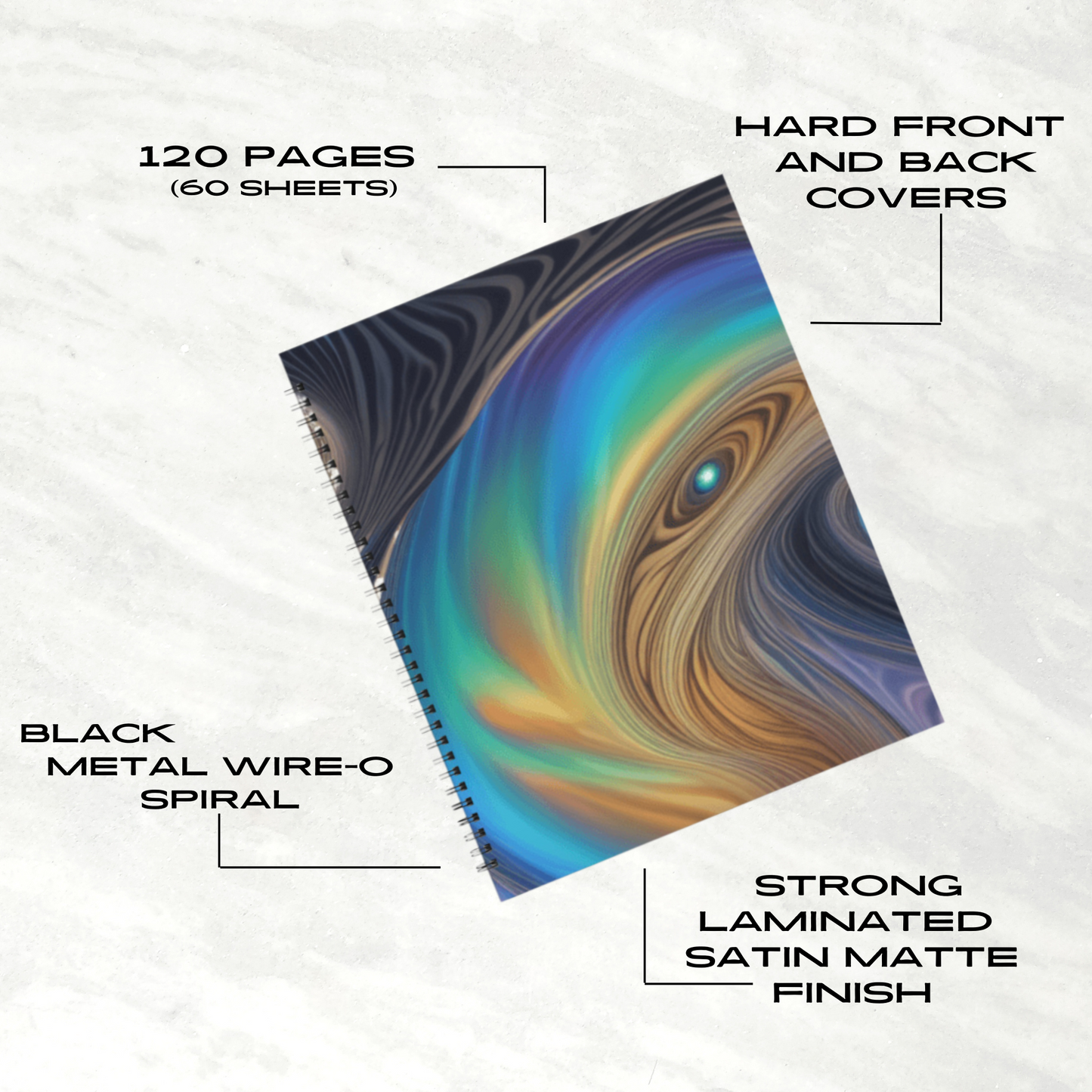 Nebula Swirl 8.5"x11" Hardcover Notebook