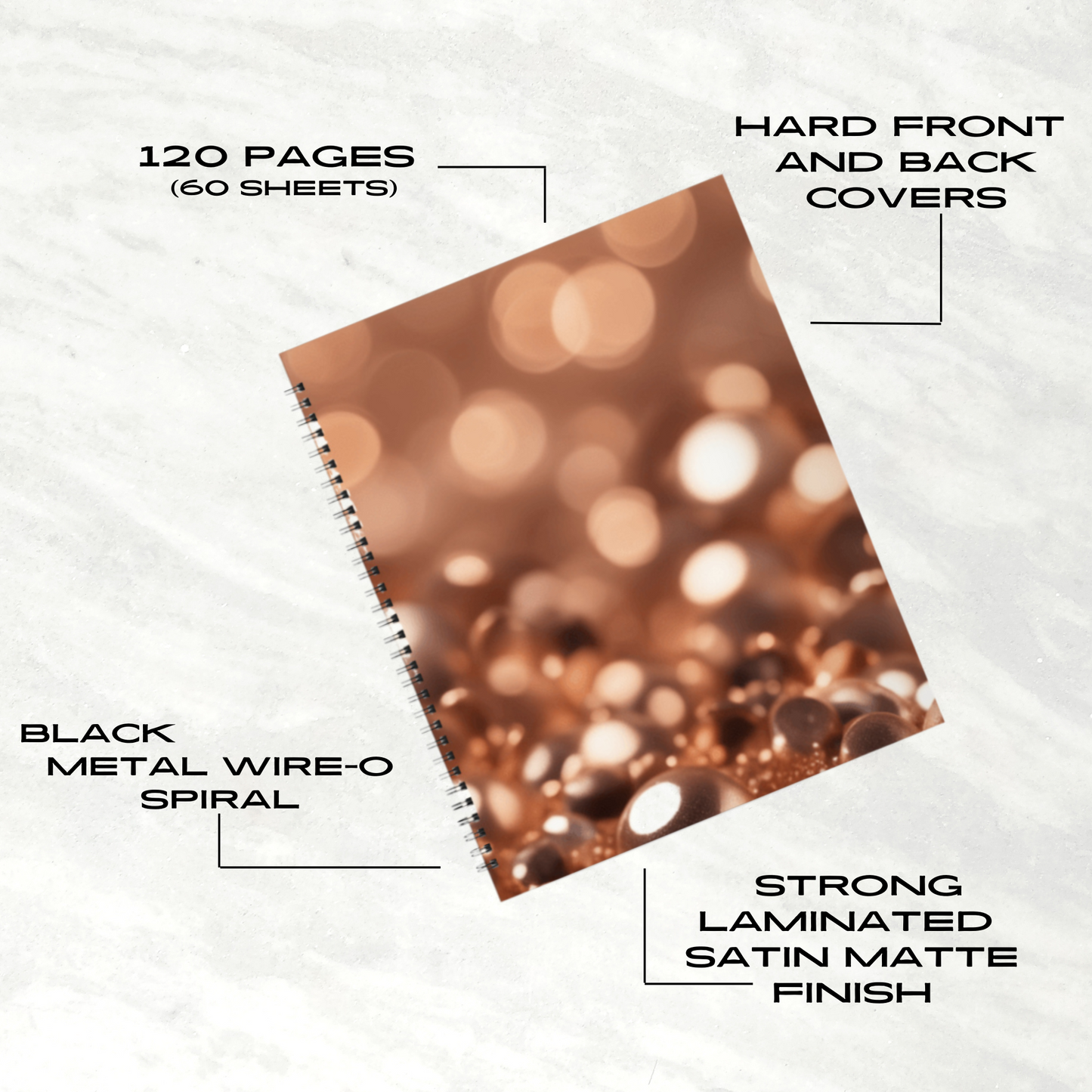 Copper Gleam 8.5"x11" Hardcover Notebook