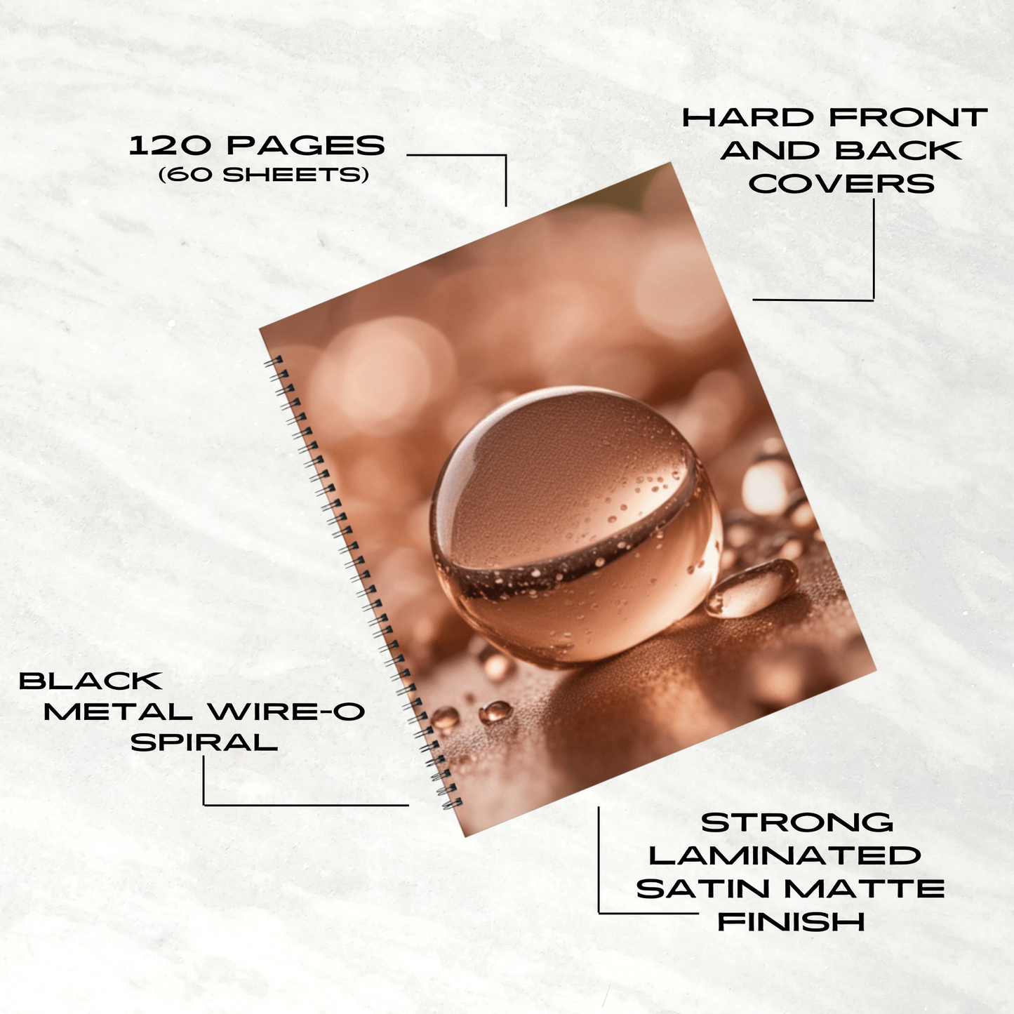 Glistening Globe 8.5"x11" Hardcover Notebook