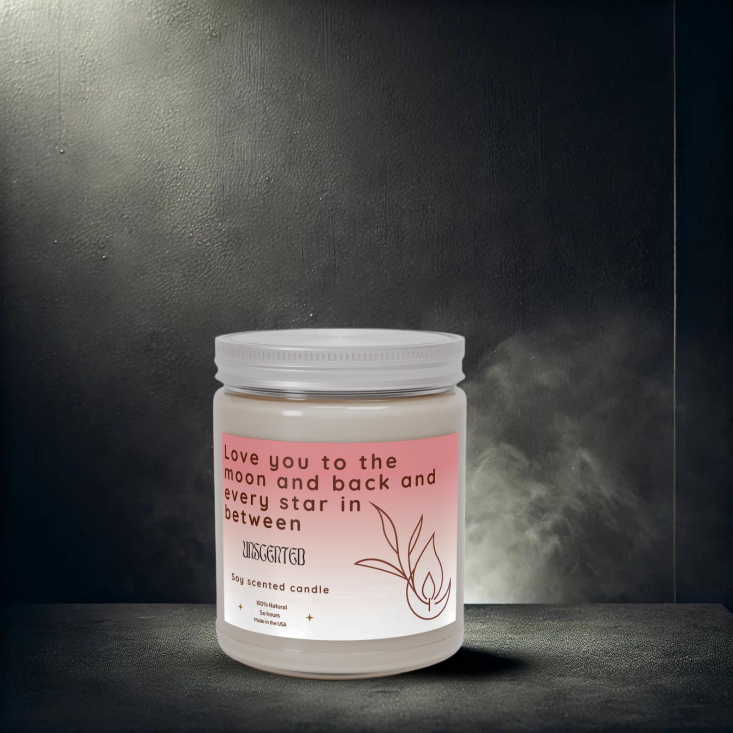 9oz Unscented Clar Candle – To the Moon & Back