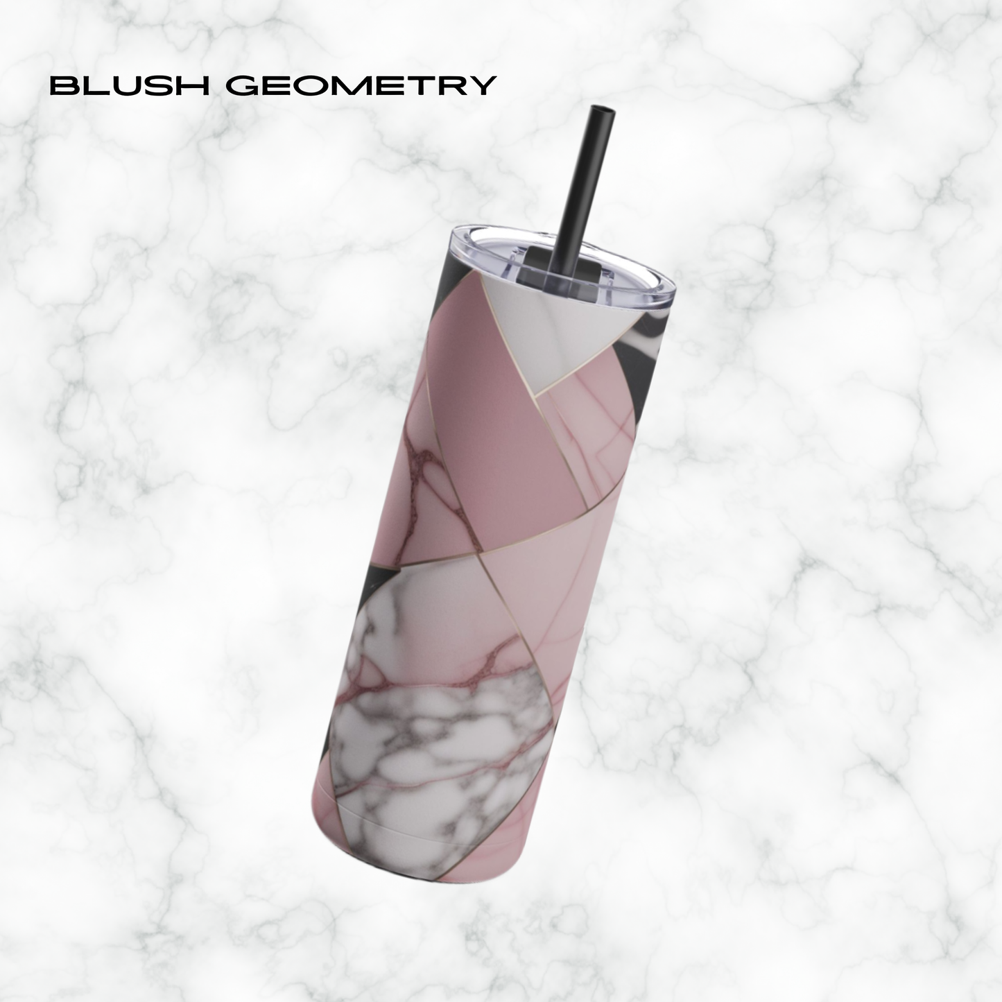 Blush Geometry 20oz Skinny Tumbler - With Straw