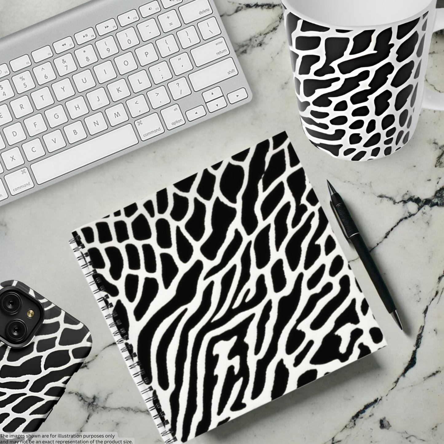 Monochrome Maze 8.5”x8.5” Hardcover Notebook